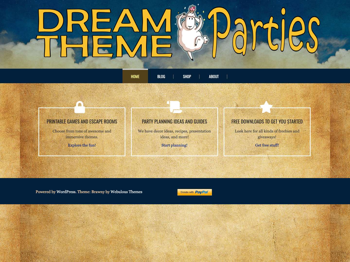 Homepage - Dream Theme Parties - Full Screenshot