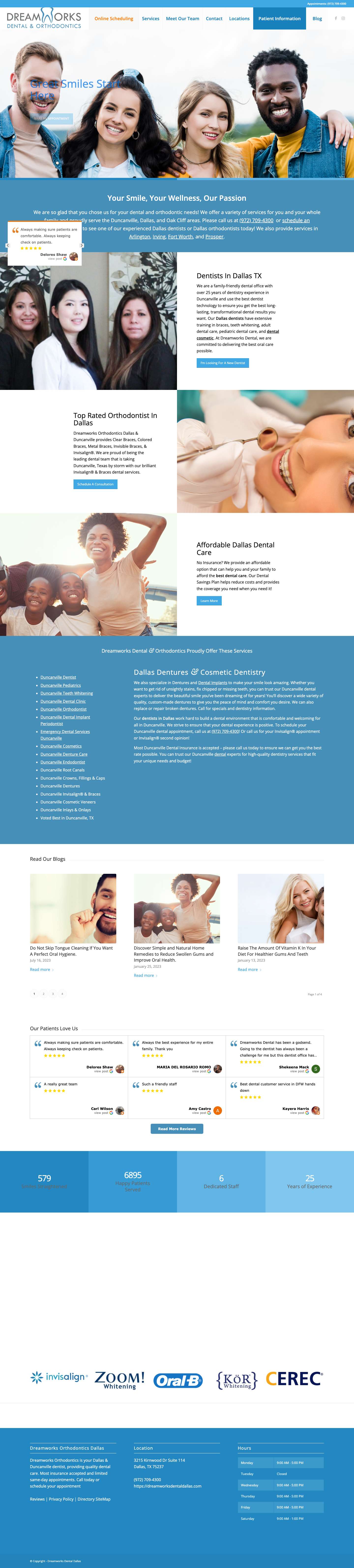 Dreamworks Dental Dallas – Dental & Orthodontics - Full Screenshot