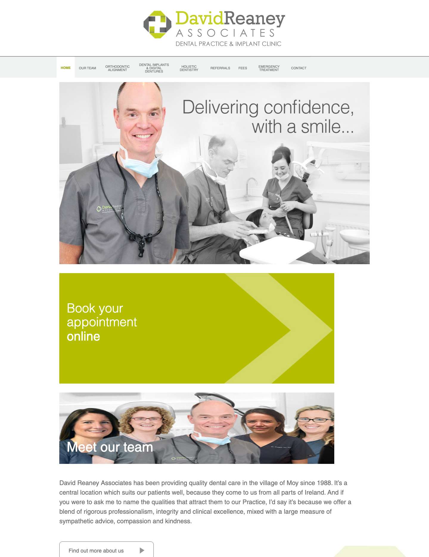 Dentist Northern Ireland: David Reaney Dental Practice, Dentist, Moy - Full Screenshot