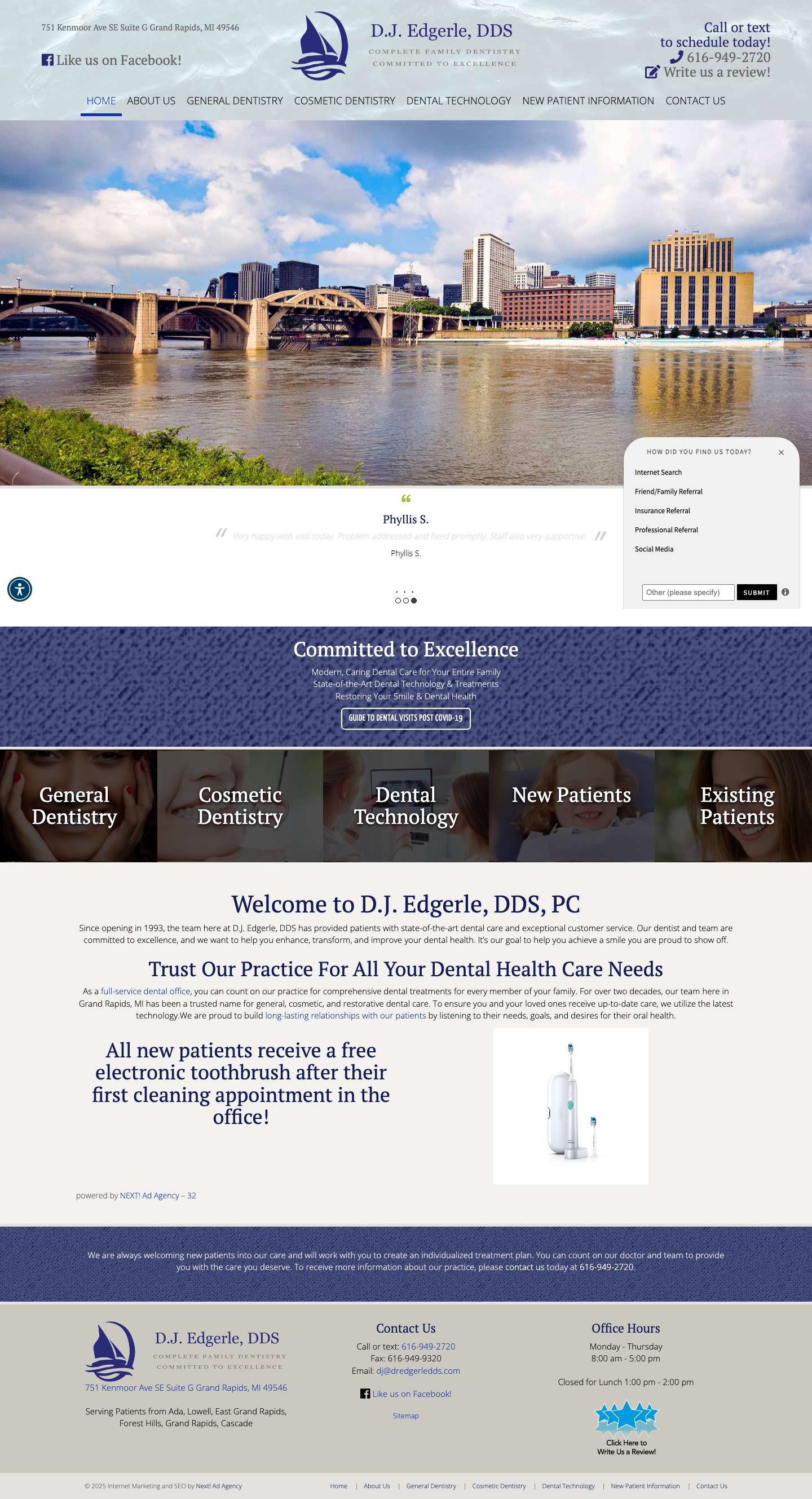 Dentist in Grand Rapids MI | D.J. Edgerle, DDS, PC - Full Screenshot