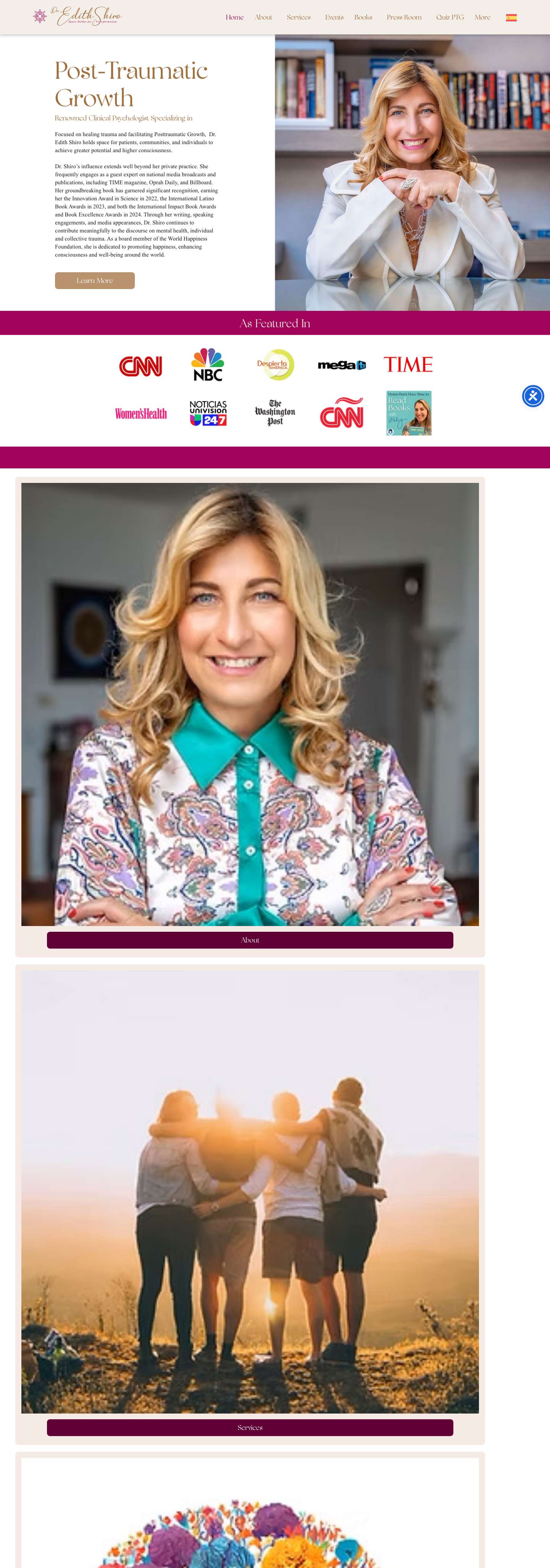 Dr. Edith Shiro | Clinical Psychologist Expert in Post-traumatic Growth - Full Screenshot