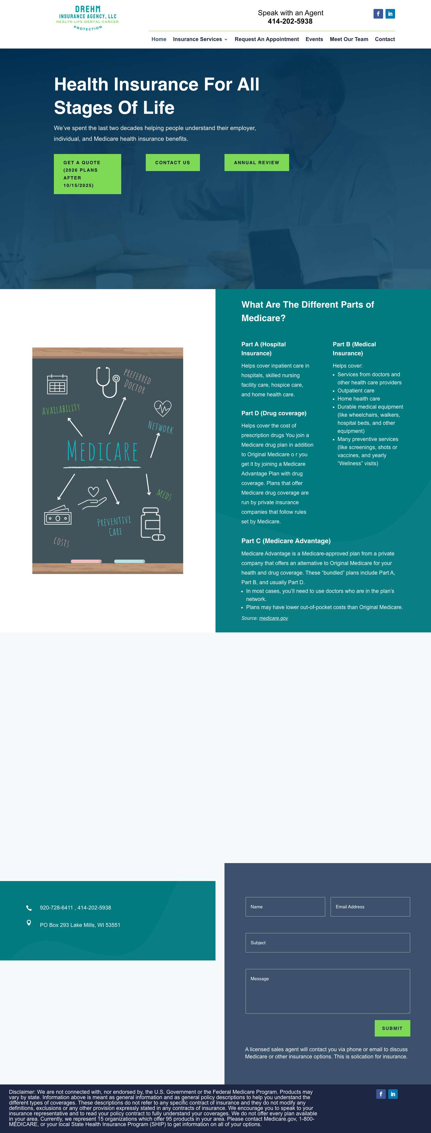 Drehm Insurance Agency | Health | Life | Dental | Cancer | Protection - Full Screenshot