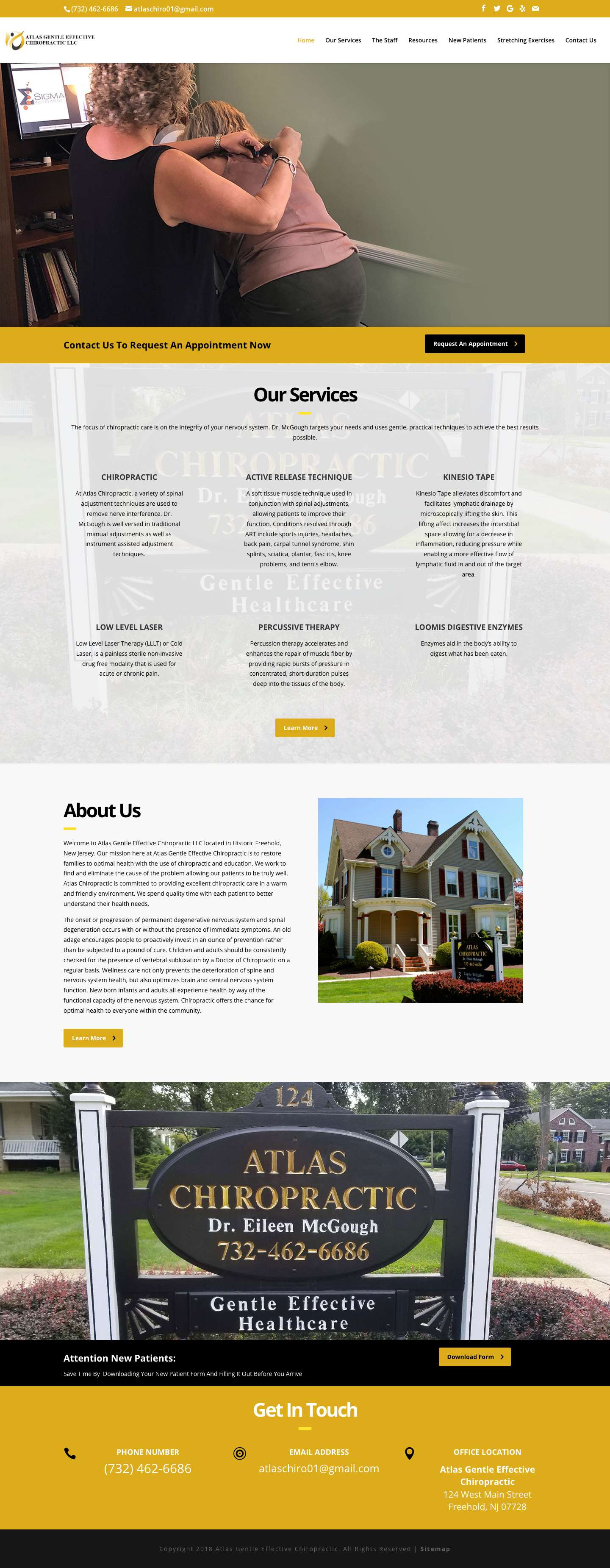 Freehold Chiropractor Dr. Eileen McGough - Atlas Gentle Effective Chiropractic, LLC - Full Screenshot
