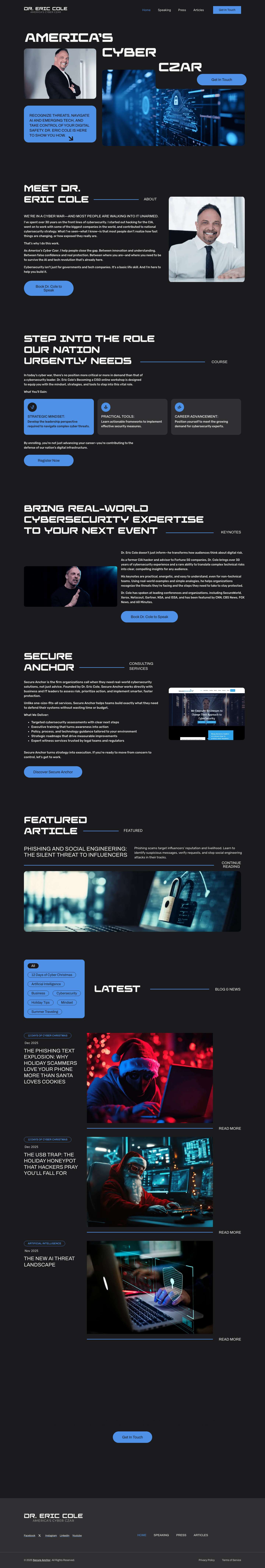 Home 2025 | Dr. Eric Cole - Full Screenshot