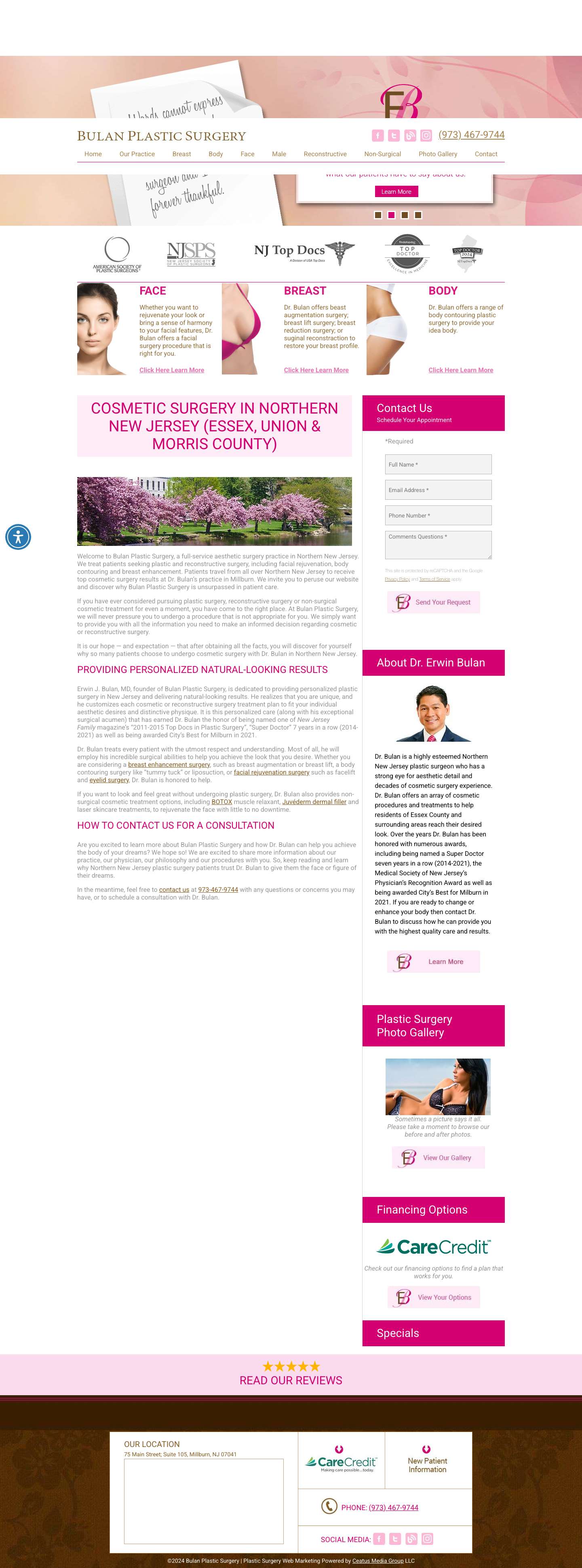 Plastic Surgery North New Jersey - Expert Cosmetic Surgeon Essex - Full Screenshot