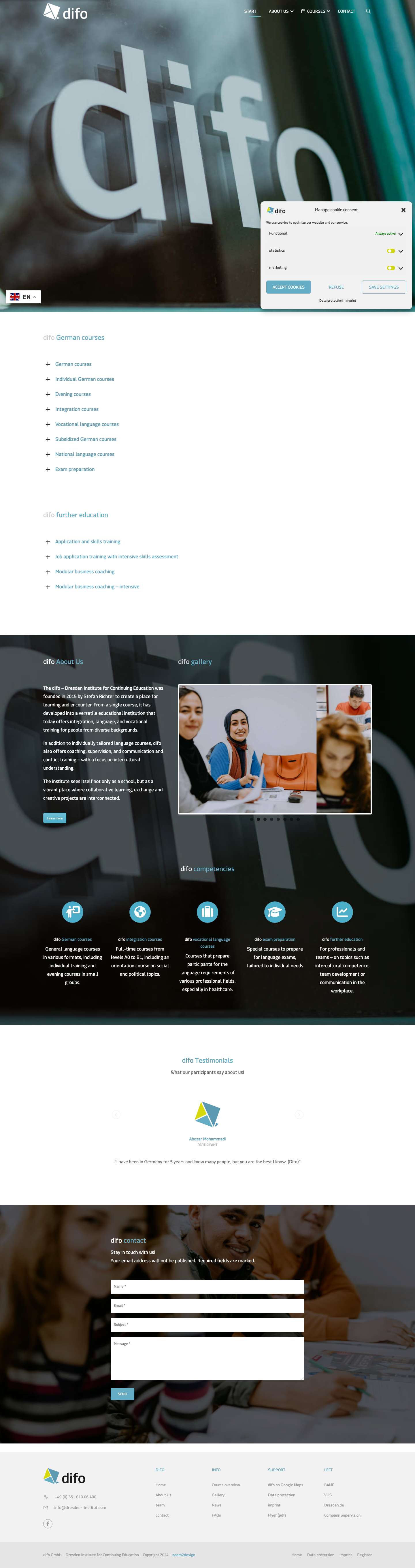 Dresdner Institut für Fortbildung - Full Screenshot