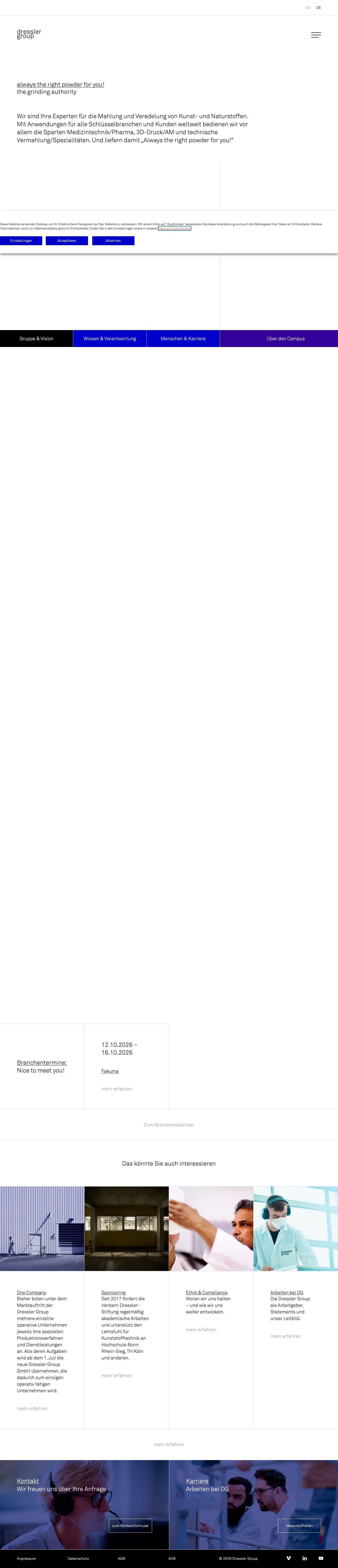 Dressler Group | Always the right powder for you! - Full Screenshot