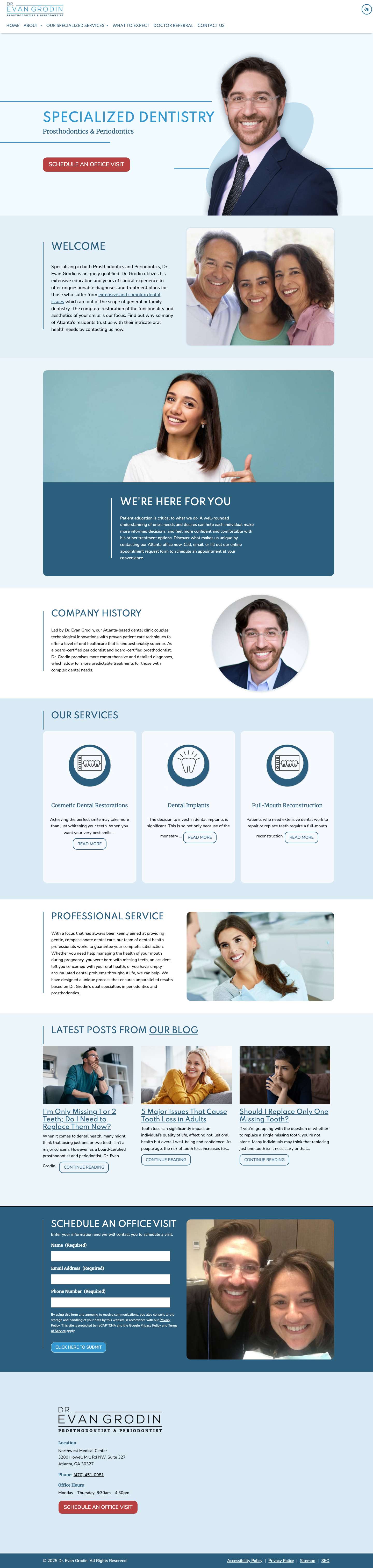 Atlanta Prosthodontist and Periodontist to Solve Complex Dental Problems - Full Screenshot