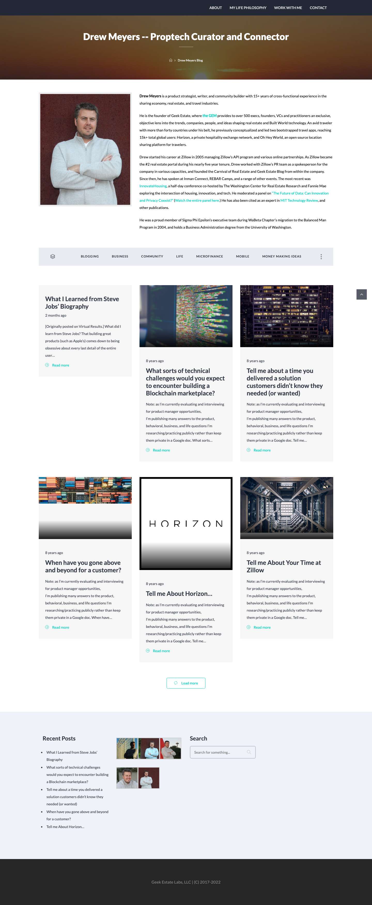 Drew Meyers -- Proptech Curator and Connector - Drew Meyers Blog | Drew Meyers - Full Screenshot