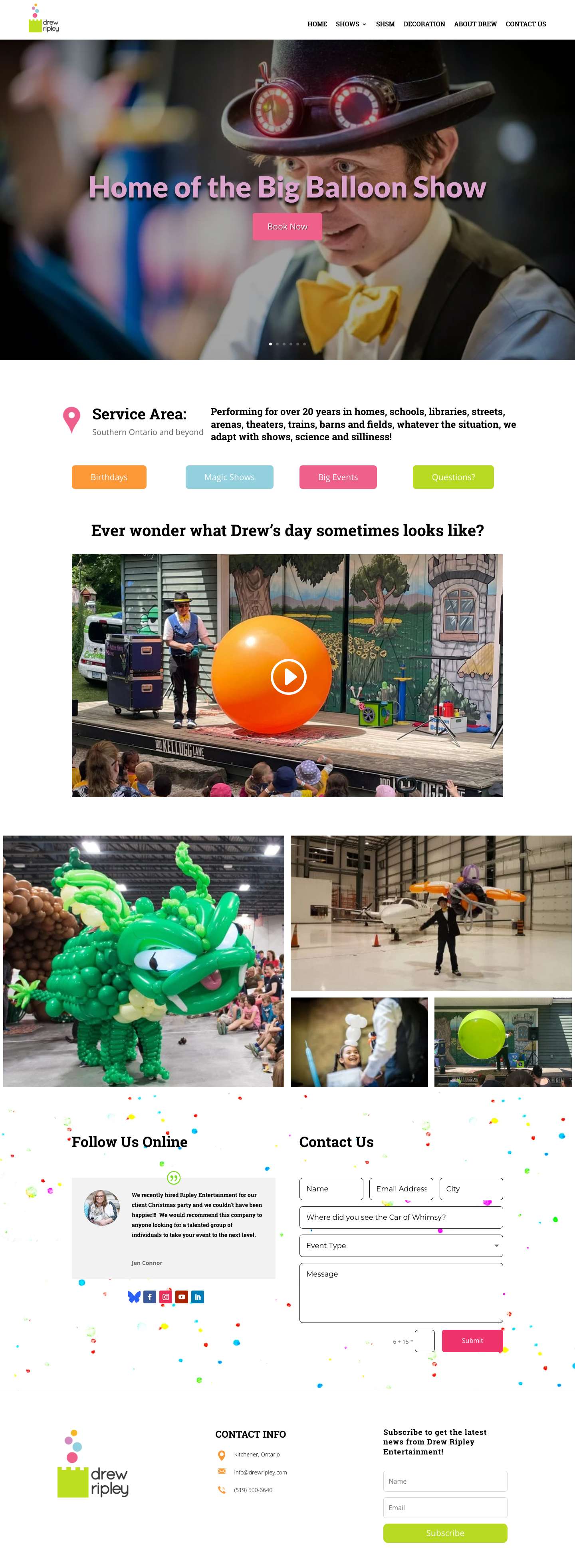 Home Page - Drew Ripley Entertainment - Full Screenshot