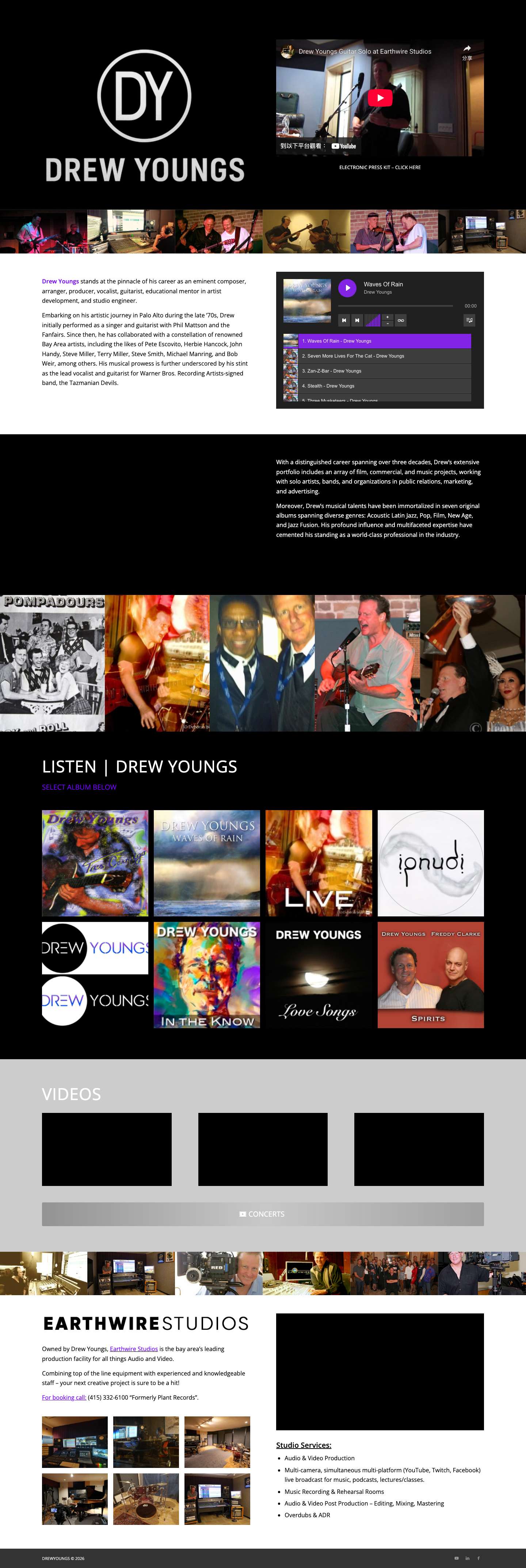 Drew Youngs - Music Production, Composition and Orchestration.Scroll to top - Full Screenshot