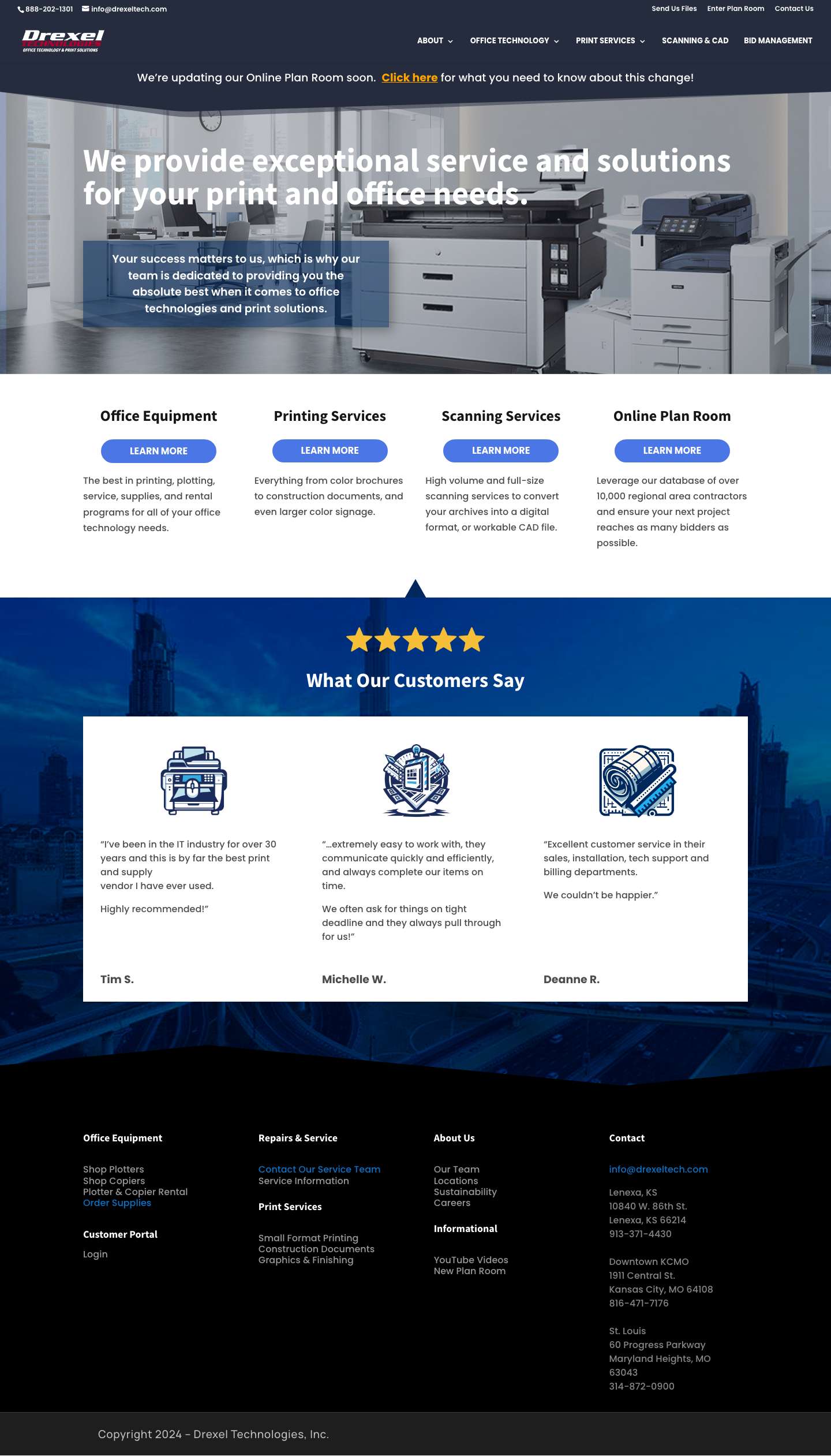 Drexel Technologies 2025 | Office Technology and Print Solutions - Full Screenshot