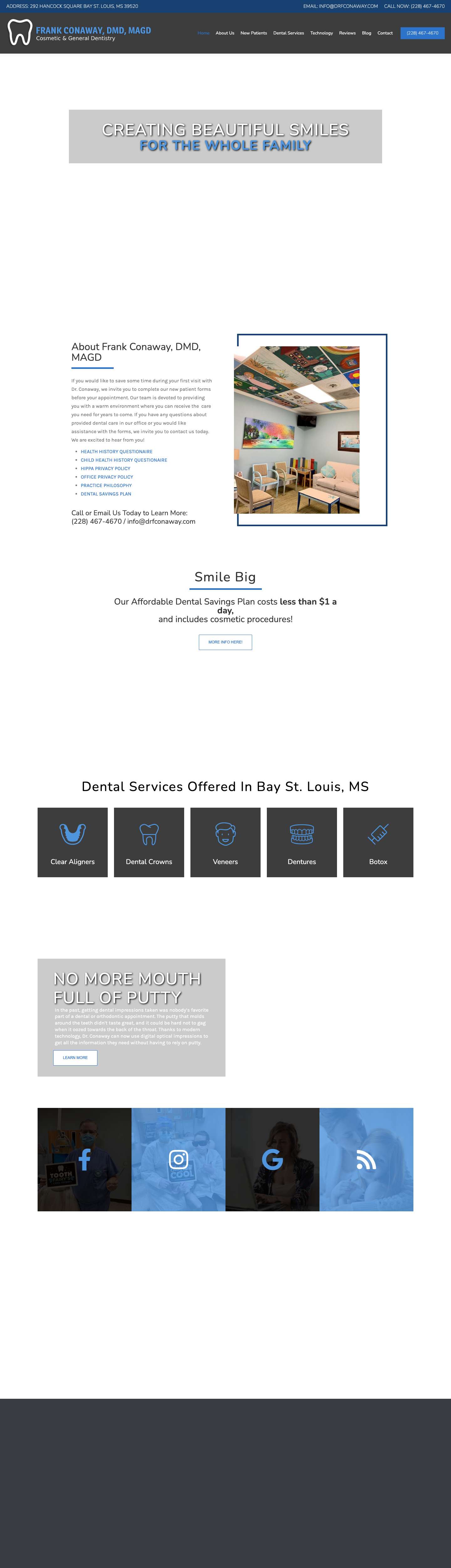 Home - Frank Conaway, DMD, MAGD - Full Screenshot