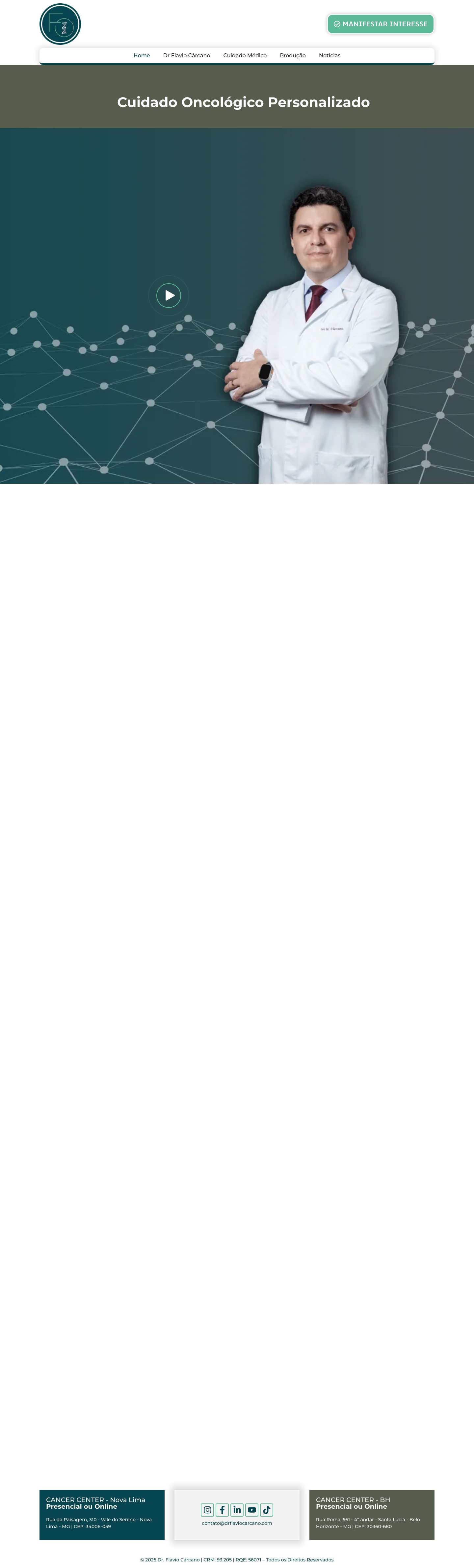 Home - Dr. Flavio Cárcano | Oncologia Clínica - Full Screenshot