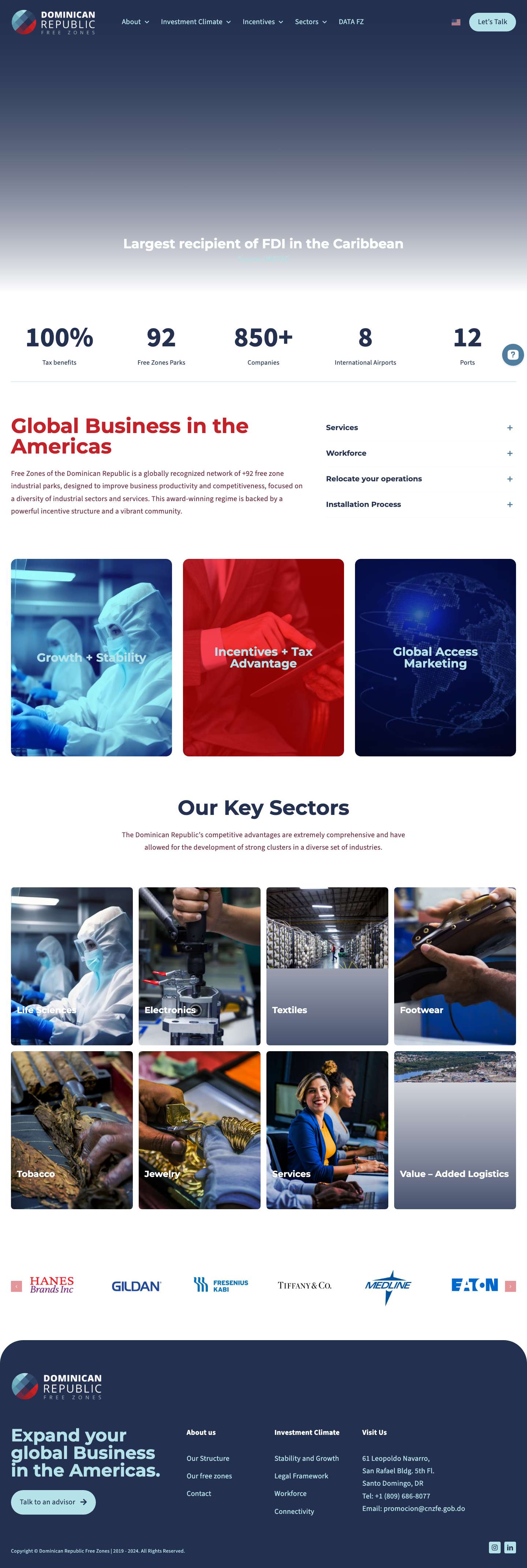 DR FREE ZONES ▷ Expand your Global Business in the Americas. - Full Screenshot