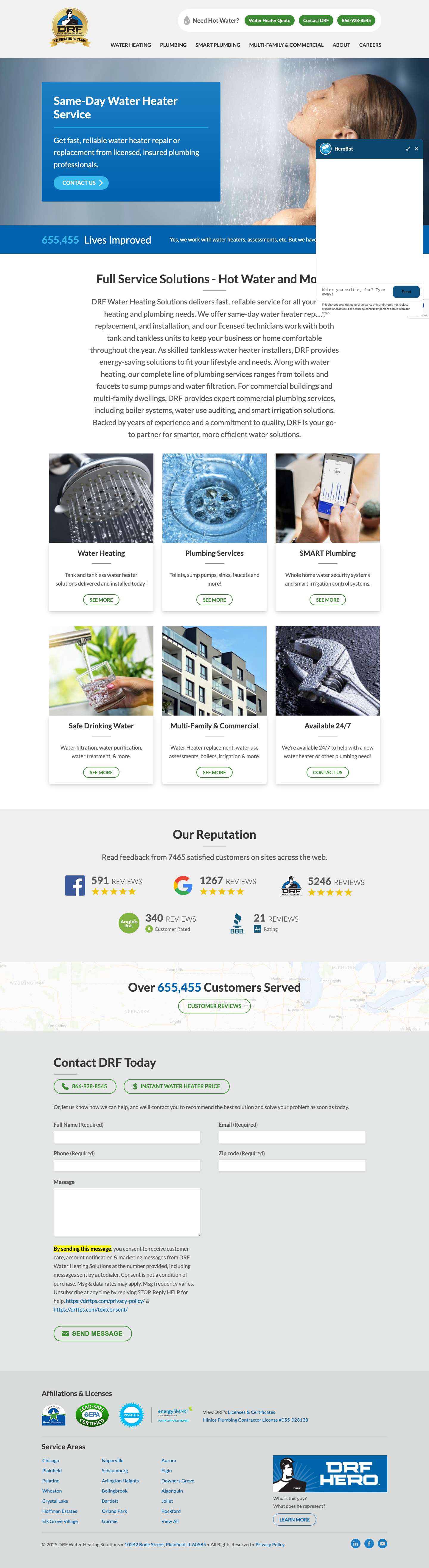 Water Heater & Plumbing Services | Residential & Commercial - Full Screenshot