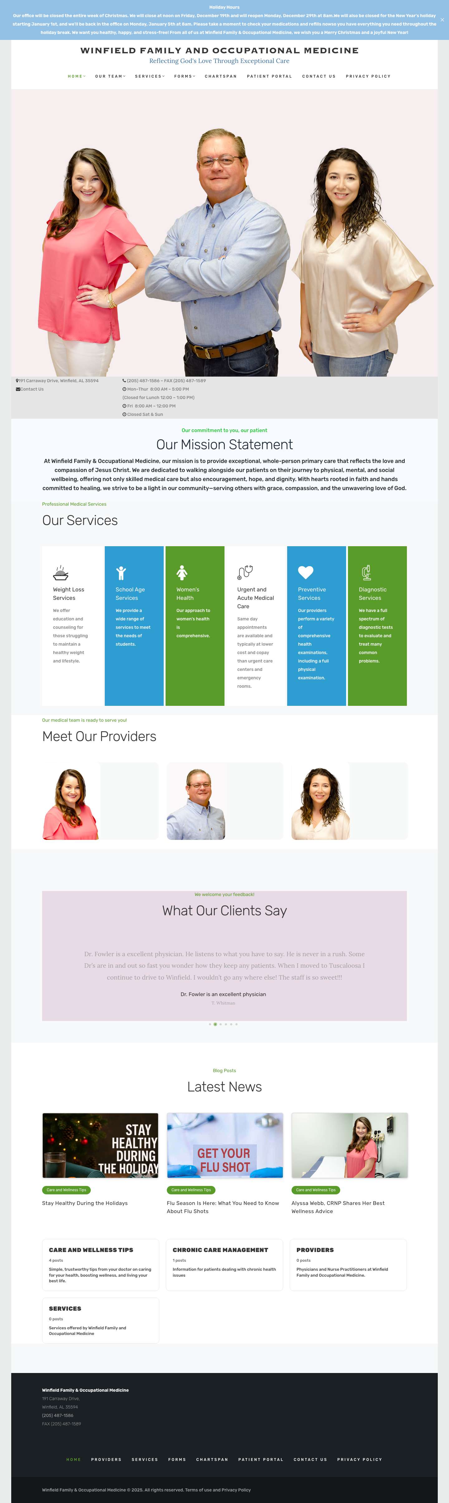 Home - Winfield Family and Occupational Medicine - Full Screenshot