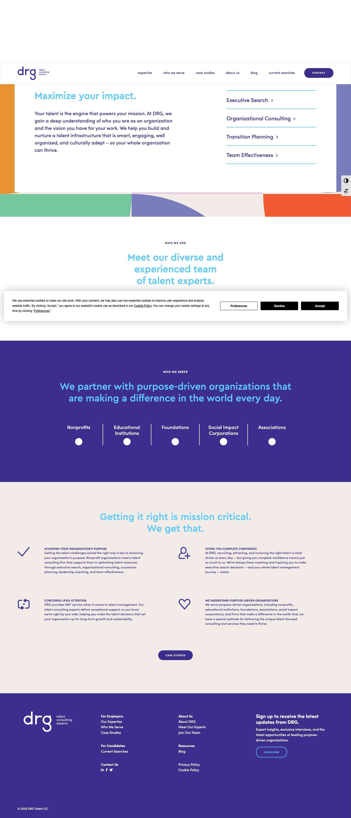 DRG | Nonprofit Executive Search and Consulting Firm - Full Screenshot
