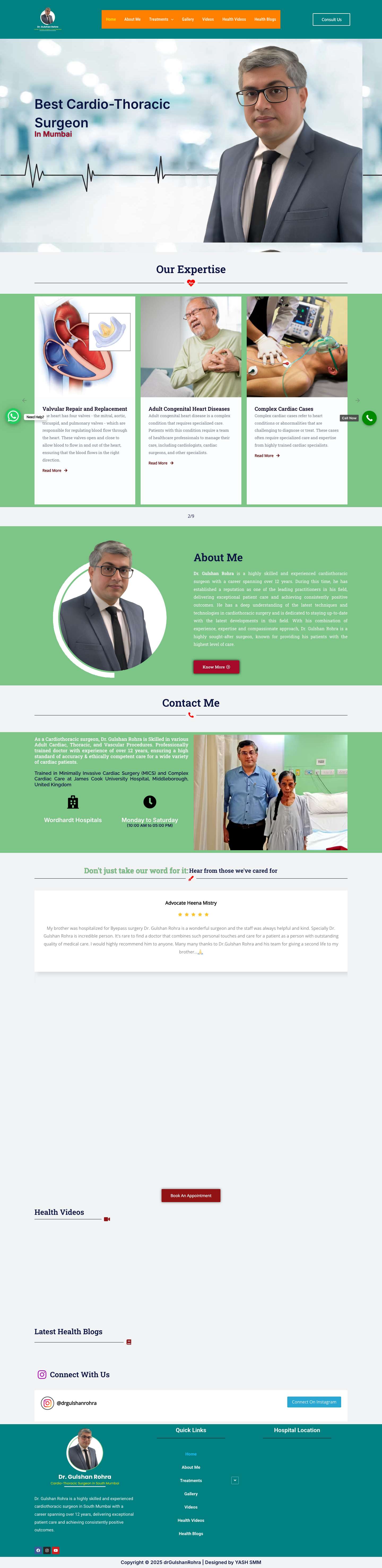 Heart Specialist & Bypass Surgeon South Mumbai - Dr. Gulshan - Full Screenshot