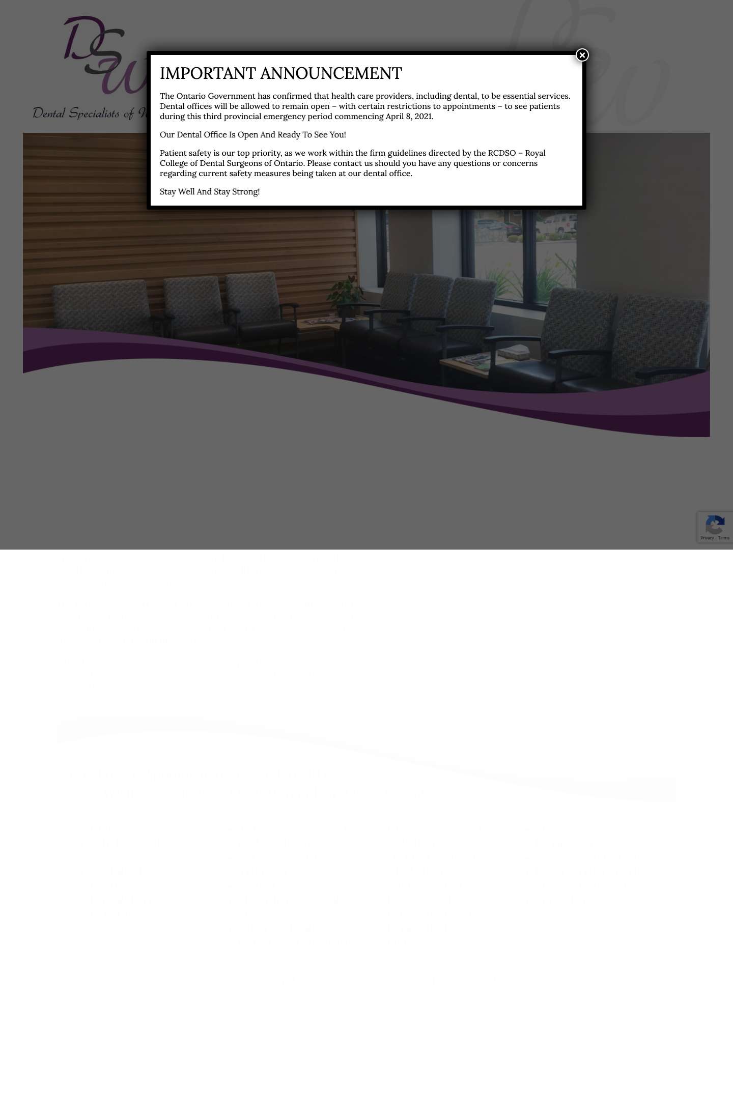 Home - Dental Specialists of Windsor - Dental Specialists of Windsor provides a complete range of dental services from general preventative care to cosmetic, orthodontic, & implant dentistry. - Full Screenshot