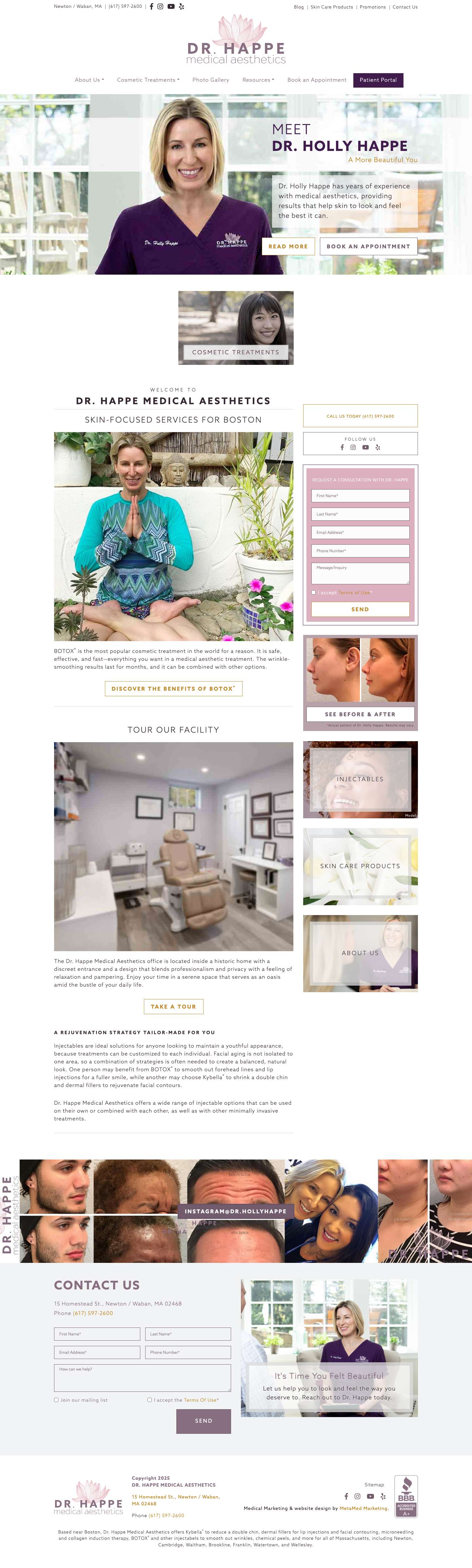 Skin-Focused Services for Boston | Dr. Happe Medical Aesthetics - Full Screenshot