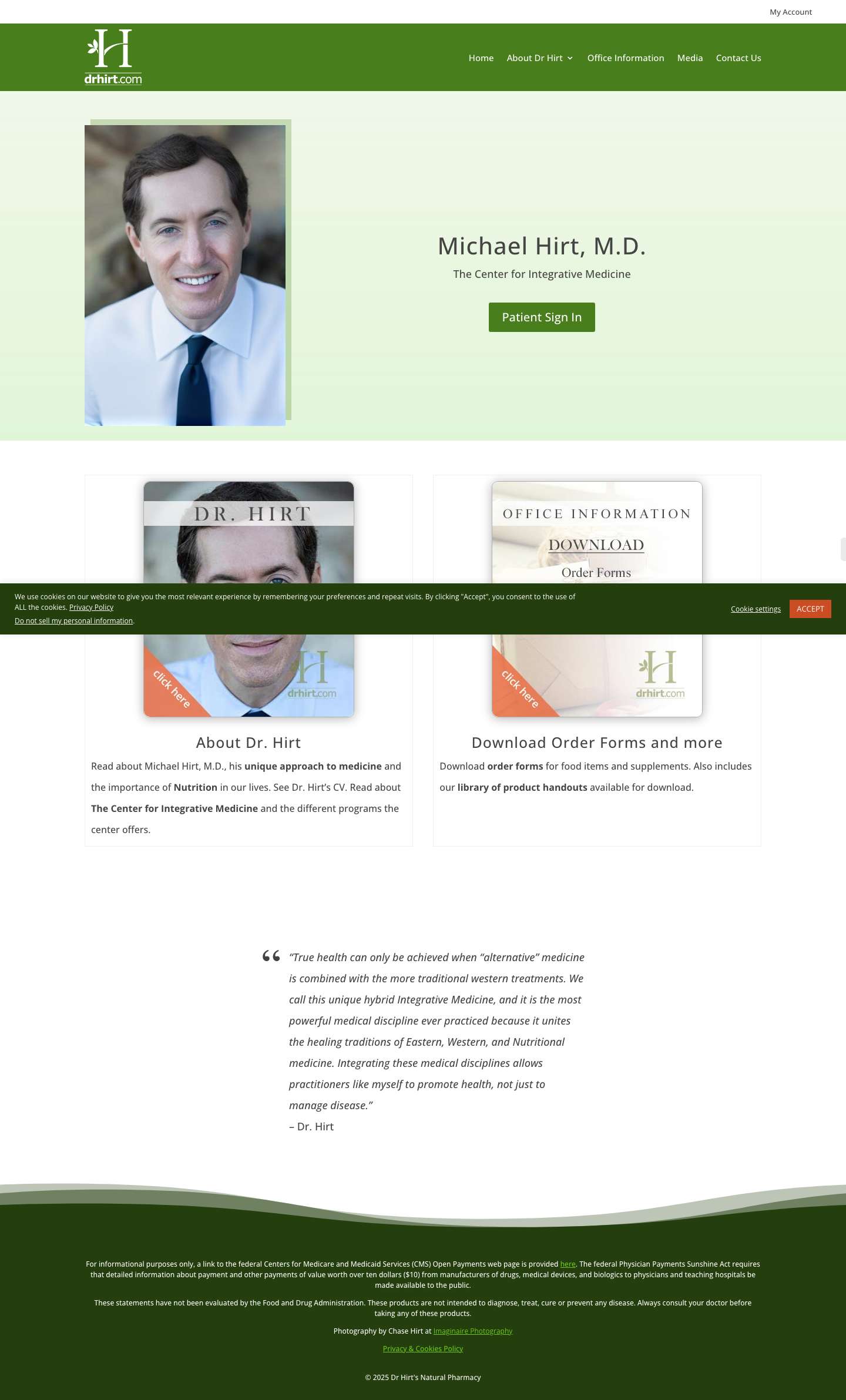 Dr Michael Hirt | The Center for Integrative Medicine - Full Screenshot