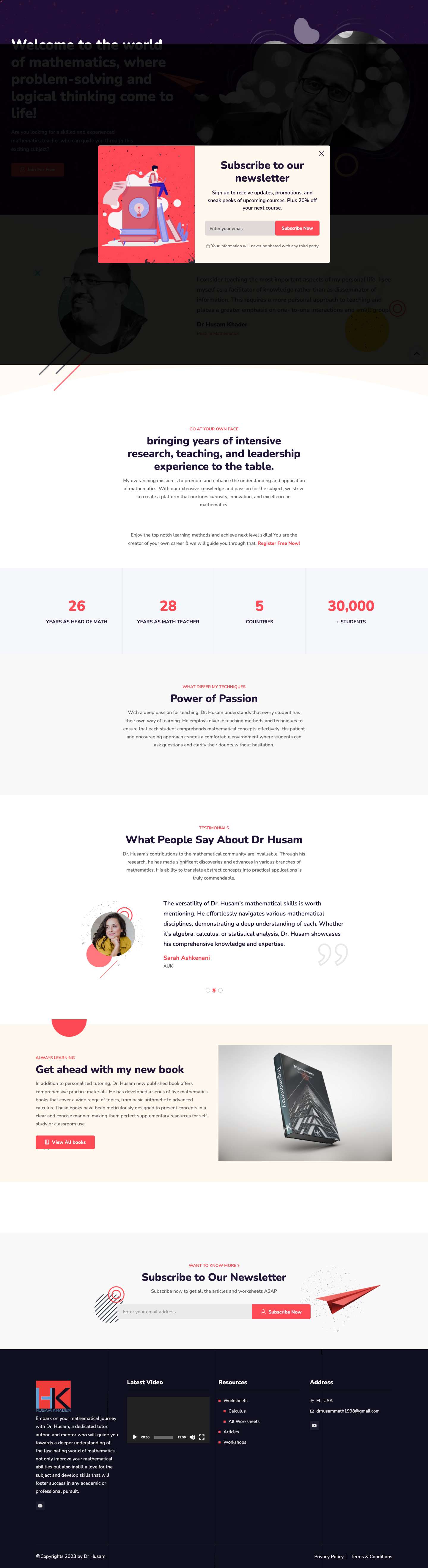 Dr Husam Khader – where math is a journey - Full Screenshot