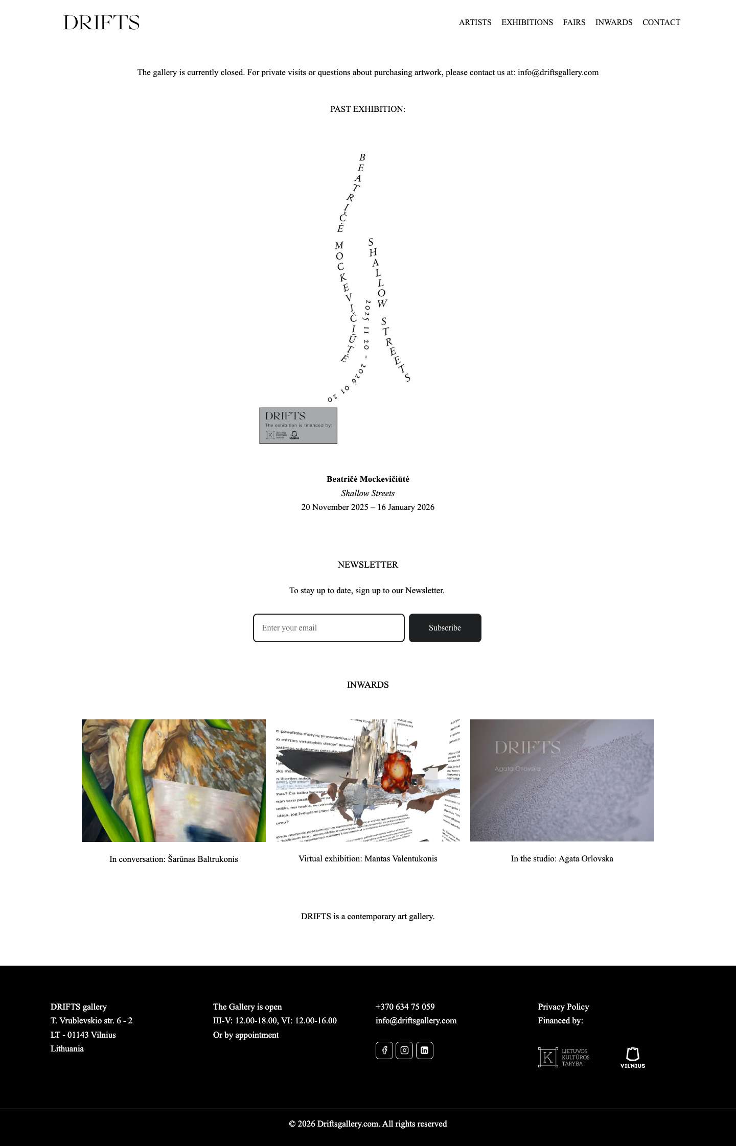 Home - DRIFTS galleryToggle Menu - Full Screenshot