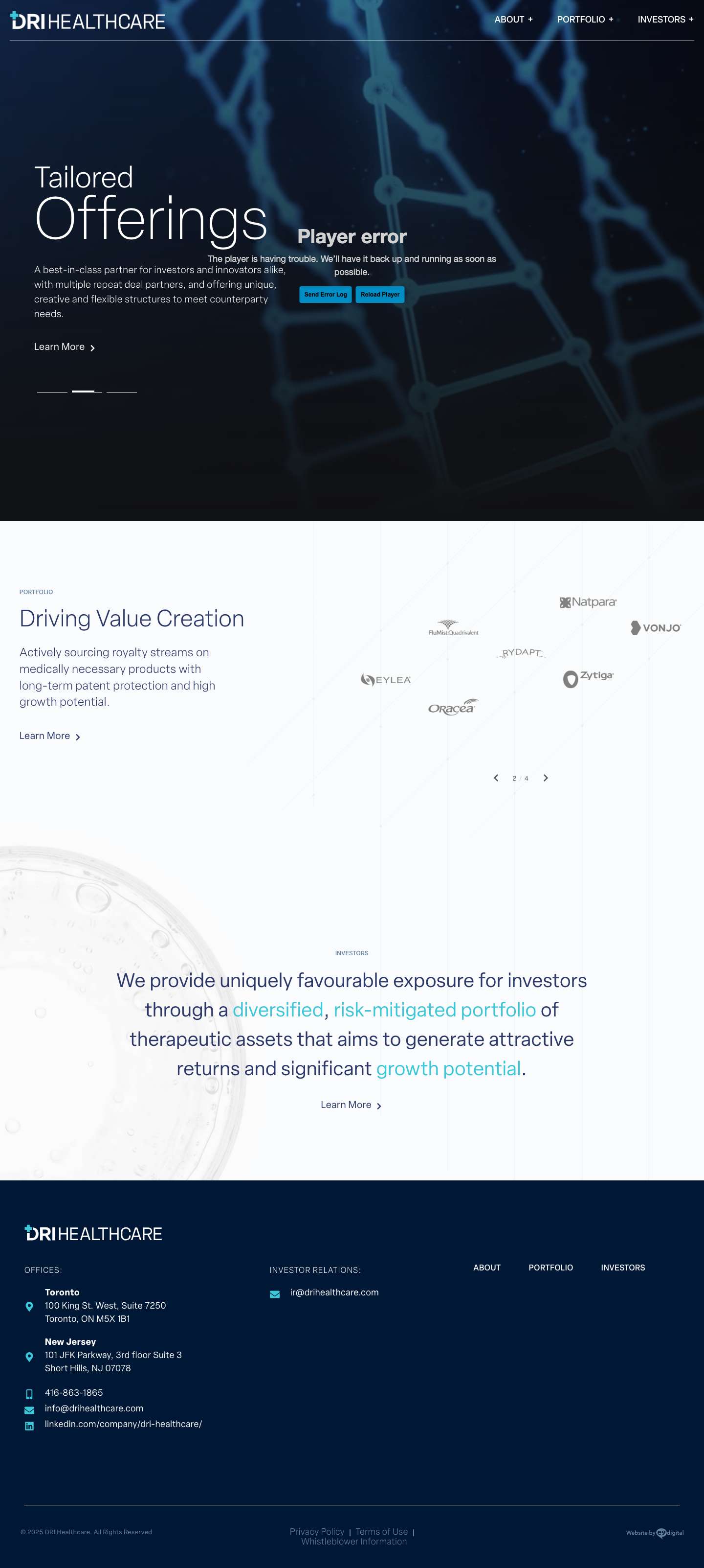 Home - DRI Healthcare - Full Screenshot