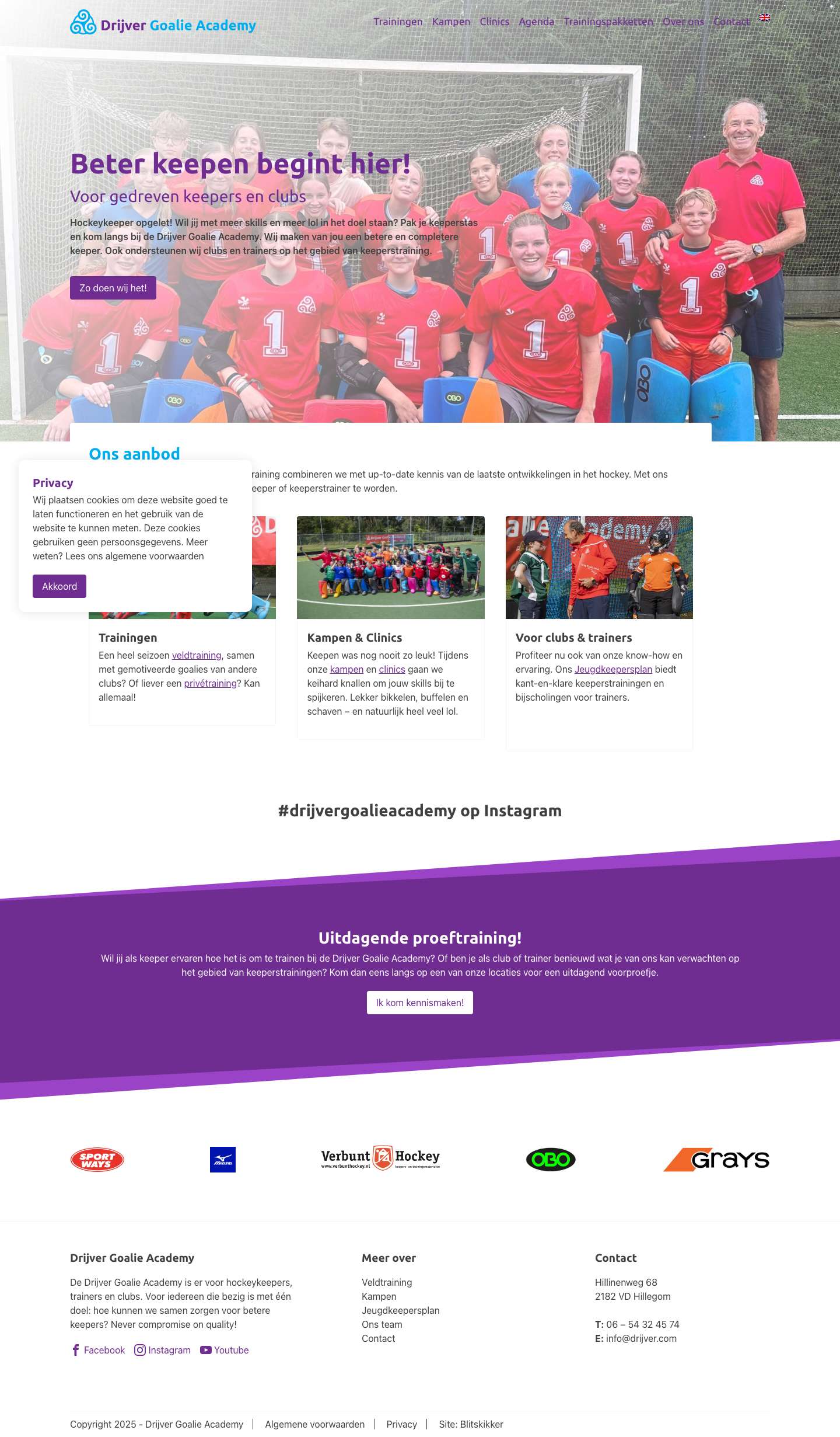 Drijver Goalie Academy | Beter keepen begint hier! | keeperstrainingenVH_logo_black_new - Full Screenshot