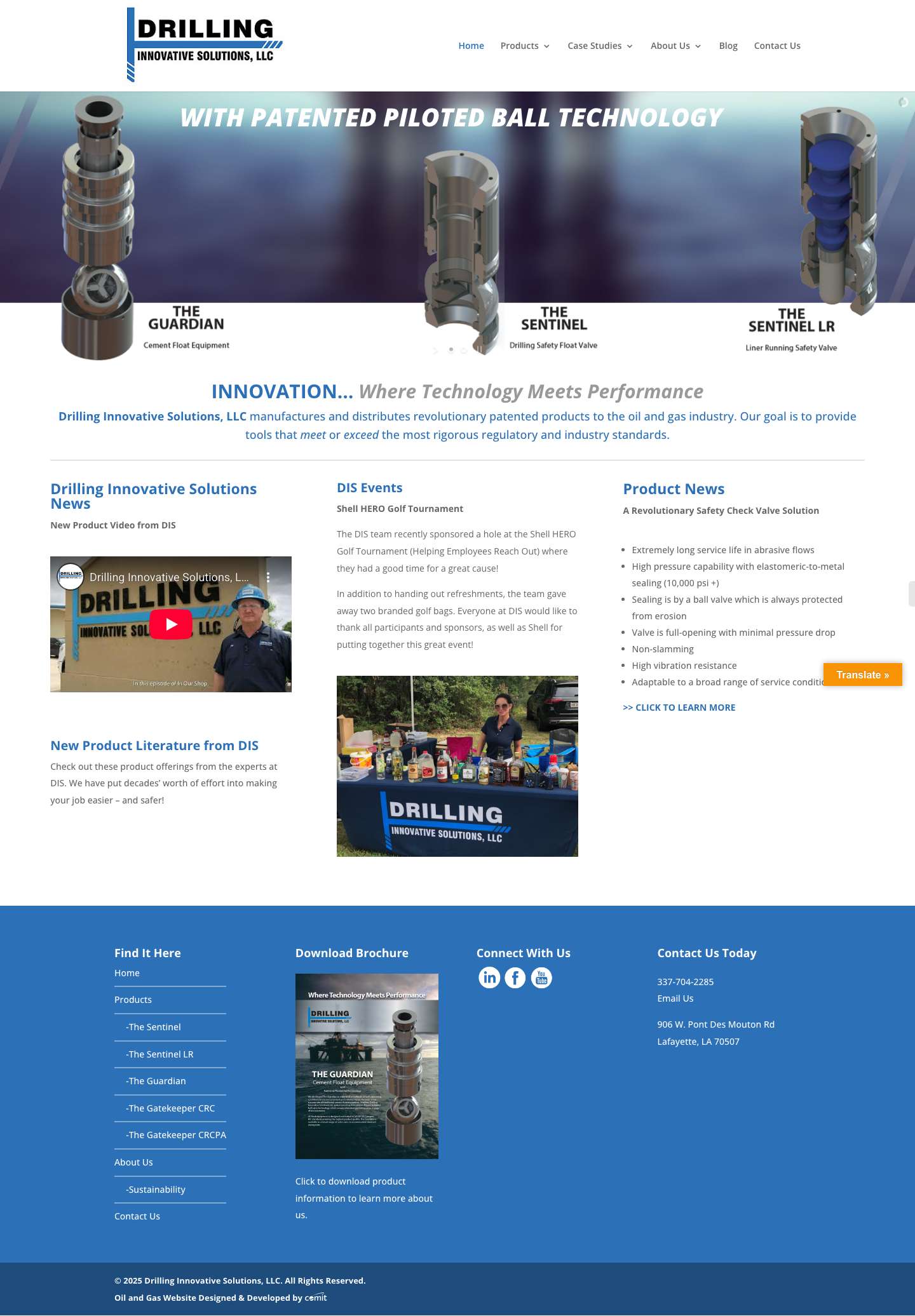 Oil and Gas Drilling Products & Cement Float Equipments, Oilfield Drilling Tools & Solutions - Drilling Innovative Solutions, LLCComit Developers - Full Screenshot