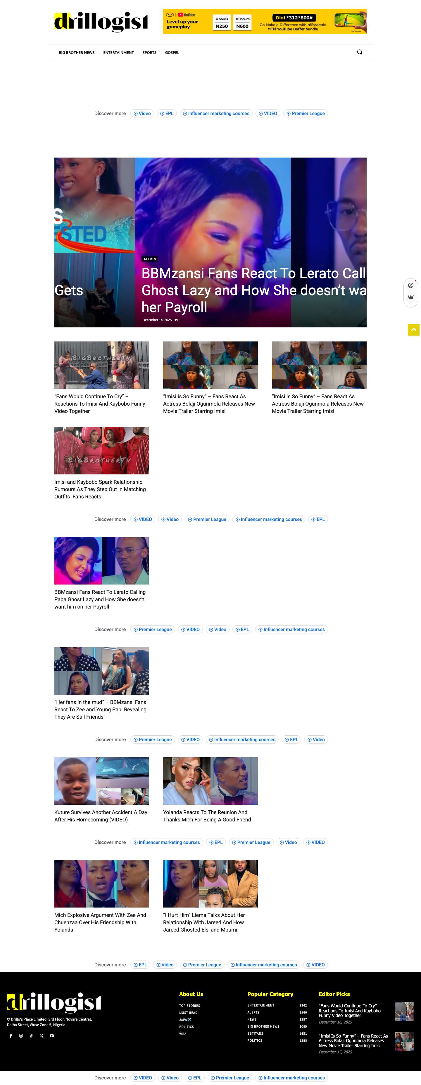 Reality Tv News and Updates⁣ - Drillogist - Full Screenshot