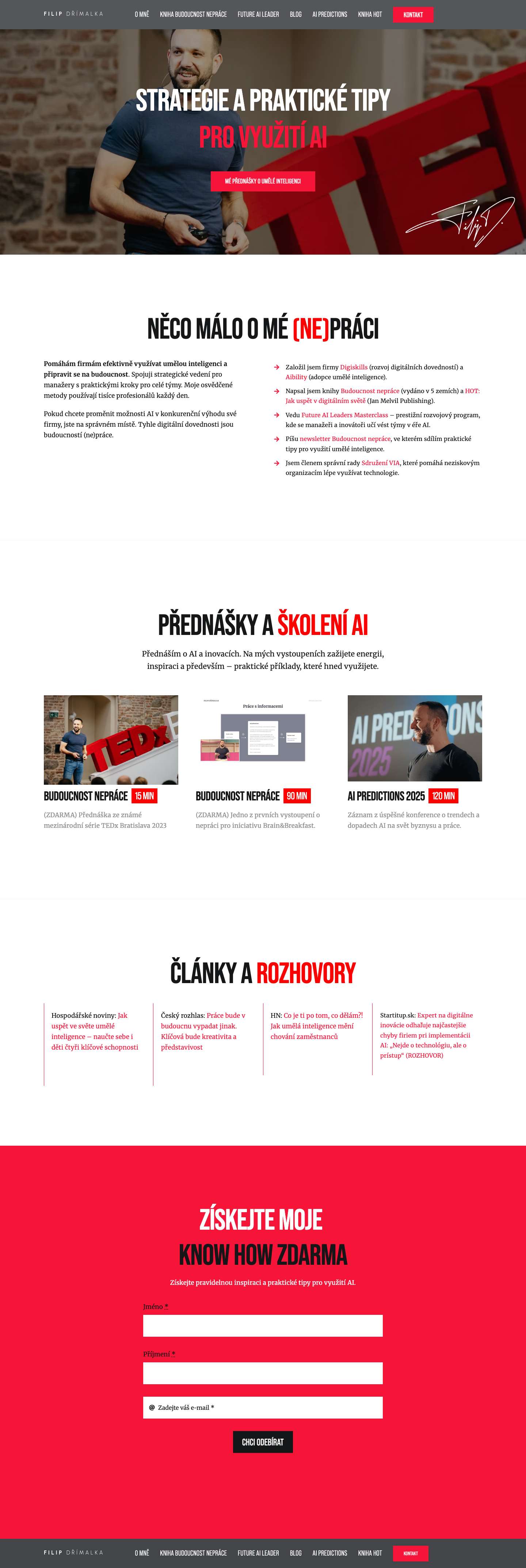 Filip Drimalka - Strategie a praktické tipy pro využití AI - Full Screenshot