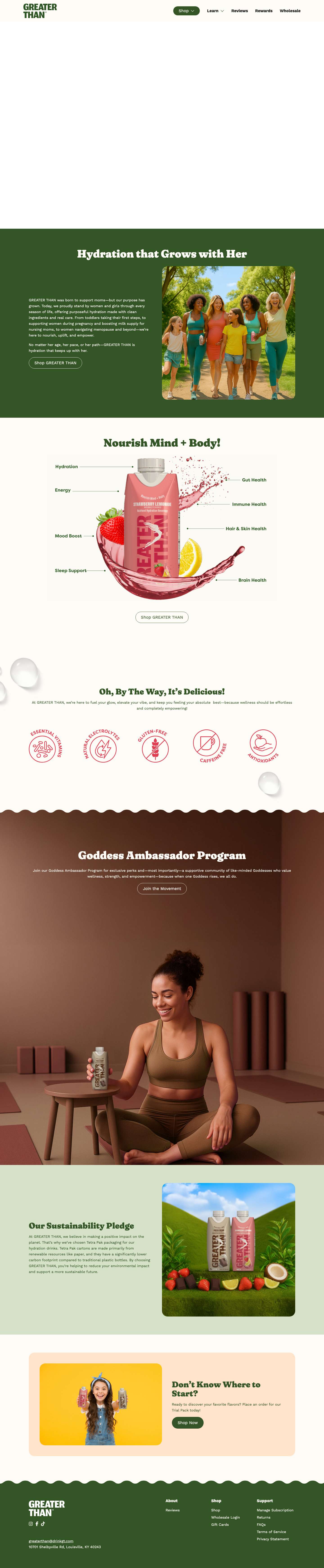 GREATER THAN Hydration Drink - Full Screenshot