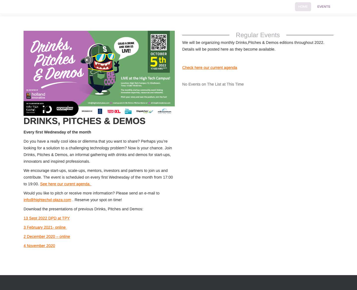 Drinks Pitches & Demos - Full Screenshot