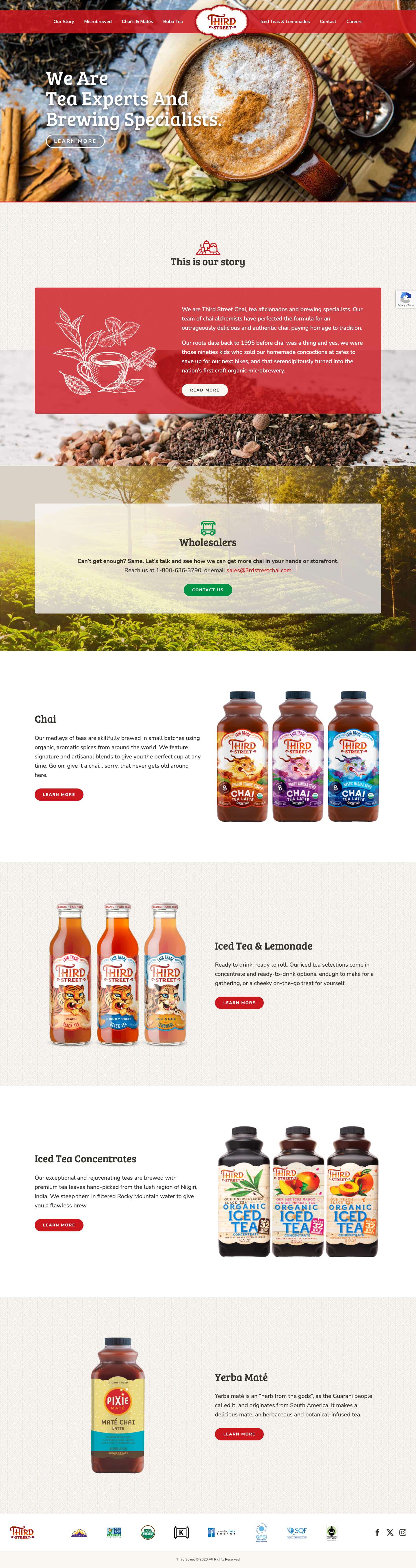 Home of the World's First Fair Trade Chai | Third Street - Full Screenshot