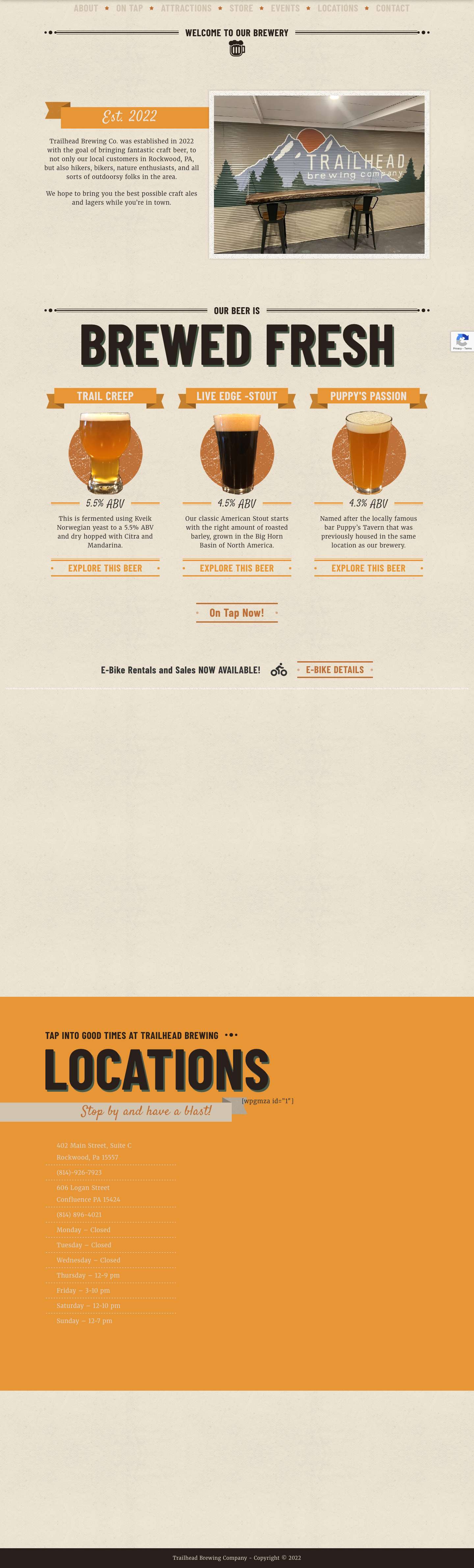 Trailhead Brewing Company - Full Screenshot