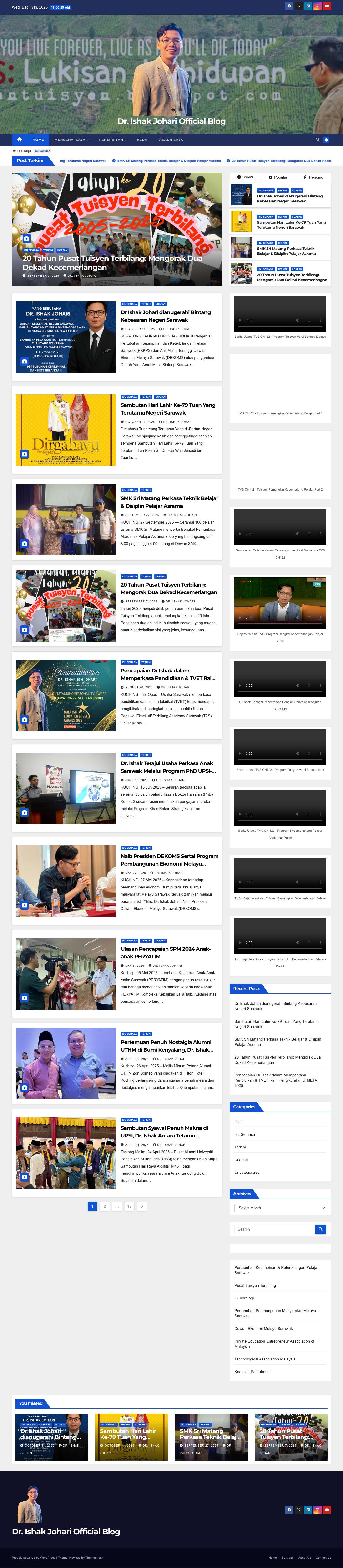 Dr. Ishak Johari Official Blog - Full Screenshot