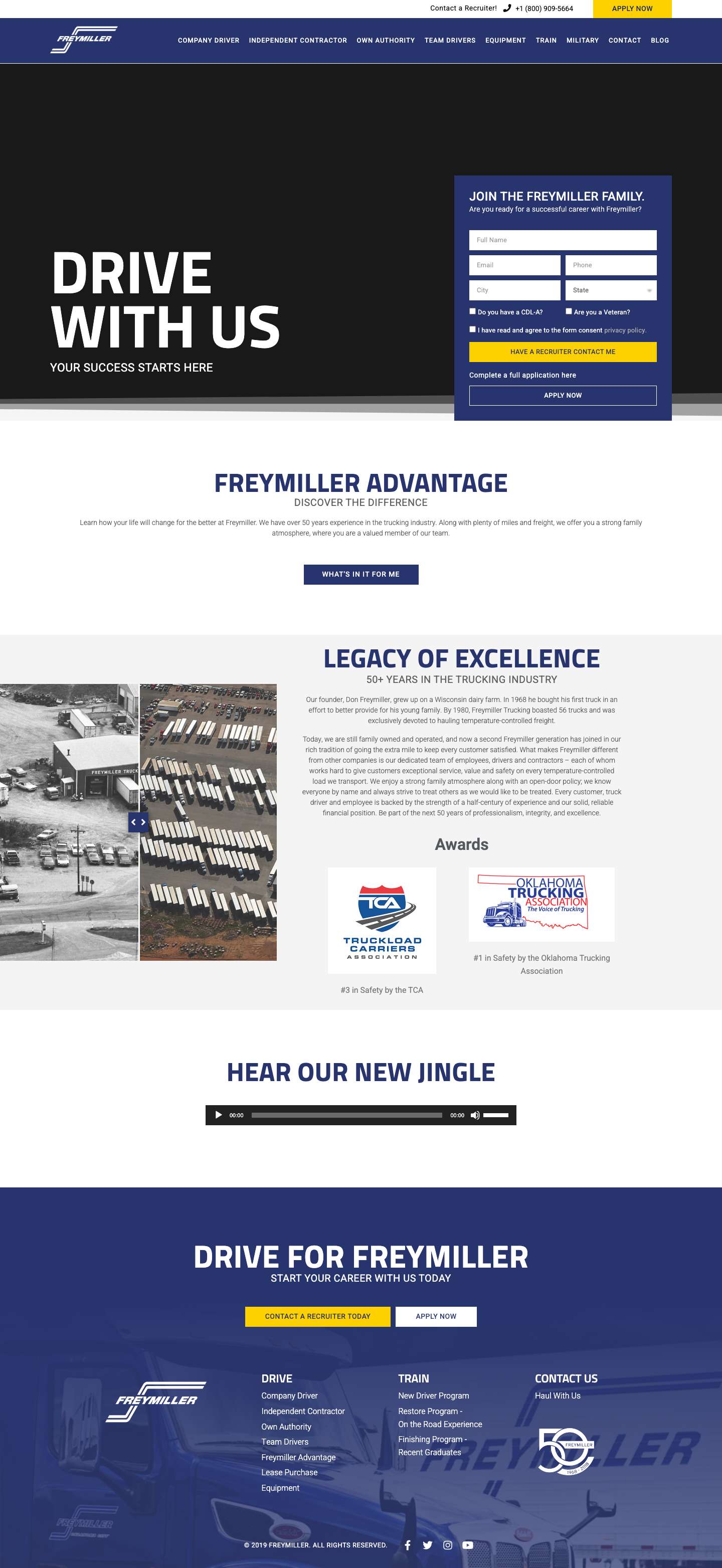Drive Freymiller – Freymiller Truck Driving Opportunities and Recruiting - Full Screenshot