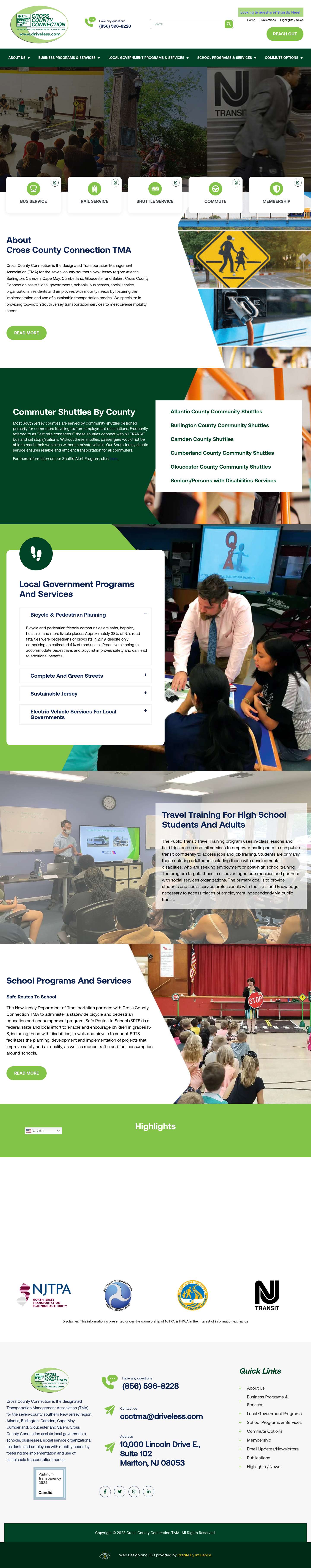 South Jersey Transportation Services - Cross County Connection - Full Screenshot