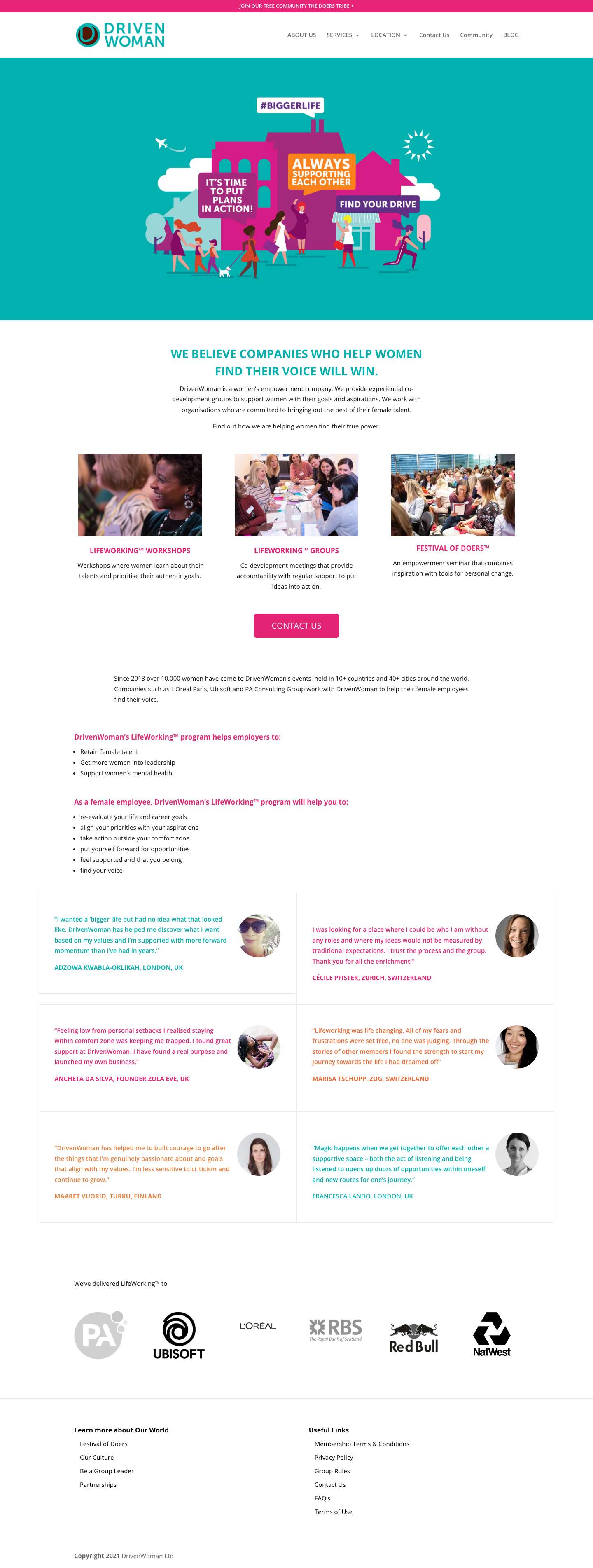 Home - Driven Woman - Full Screenshot