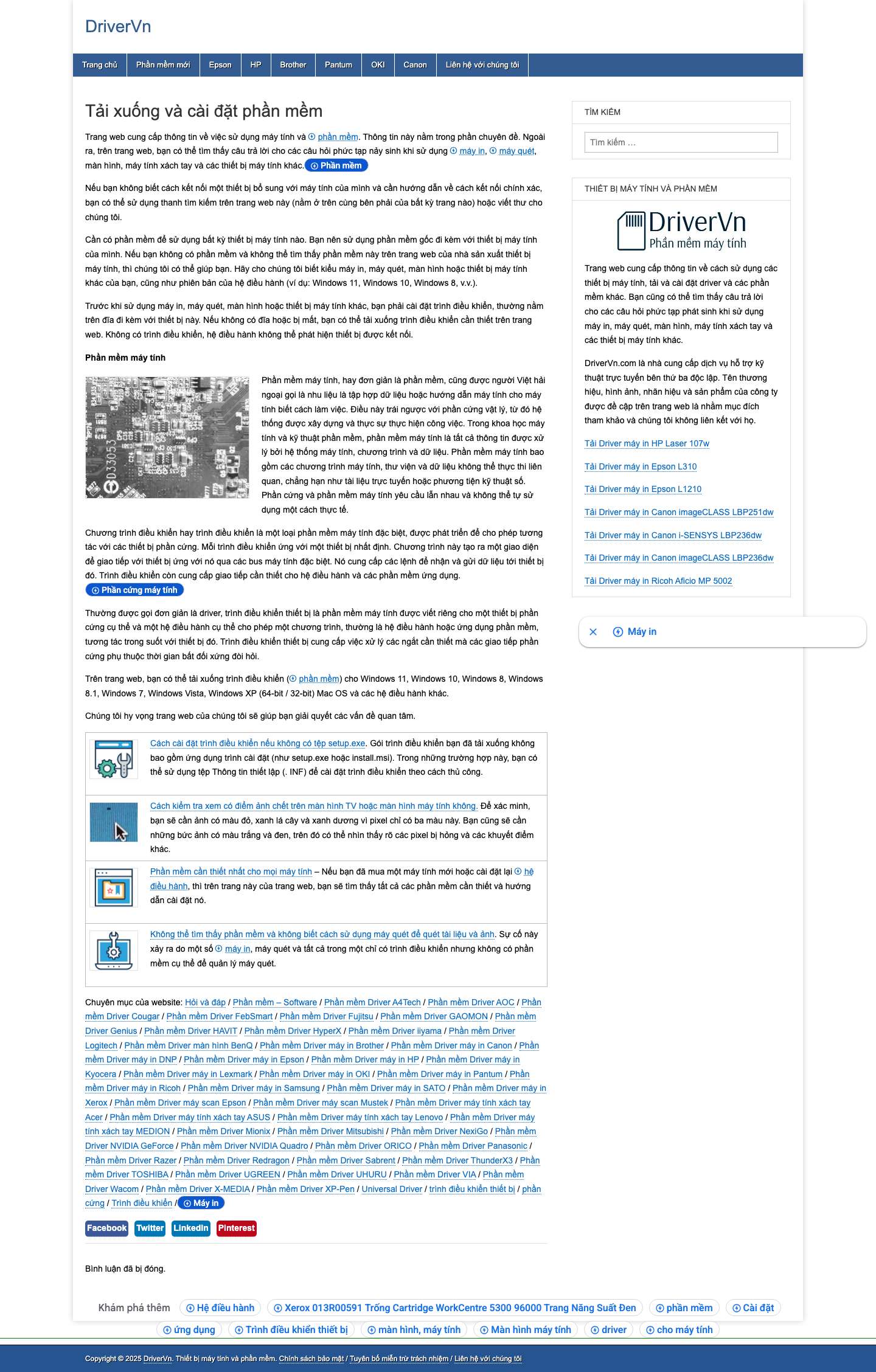 DriverVn – Tải xuống trình điều khiển và phần mềm - Full Screenshot