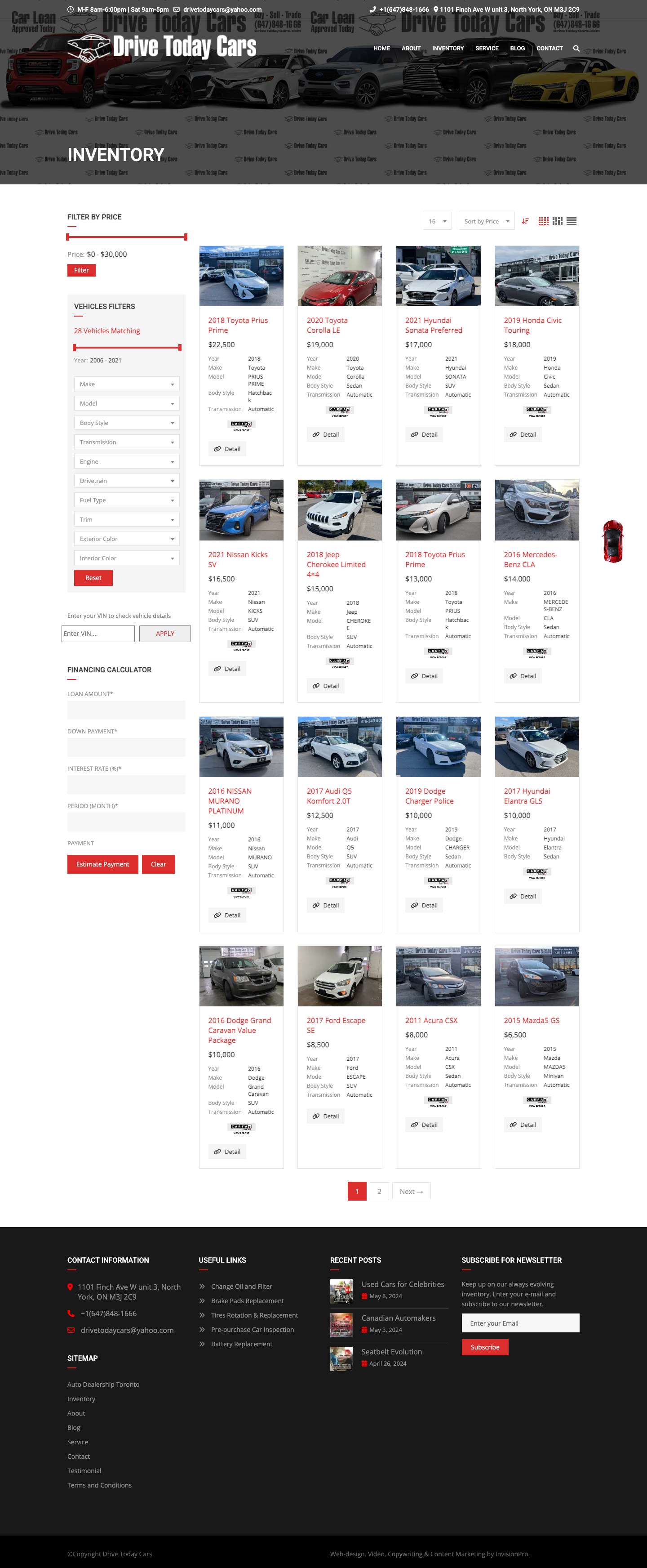 Inventory Archive - Drive Today Cars - Full Screenshot