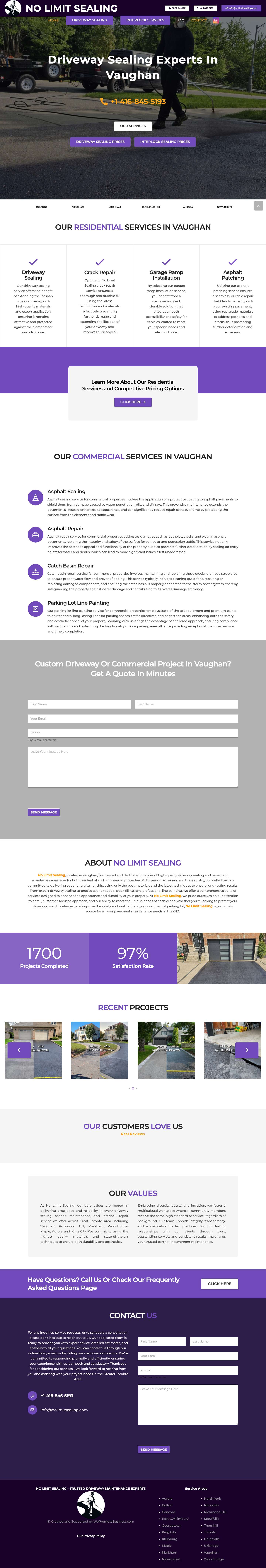 Driveway Sealing - Asphalt & Interlock - No Limit Sealing - Full Screenshot