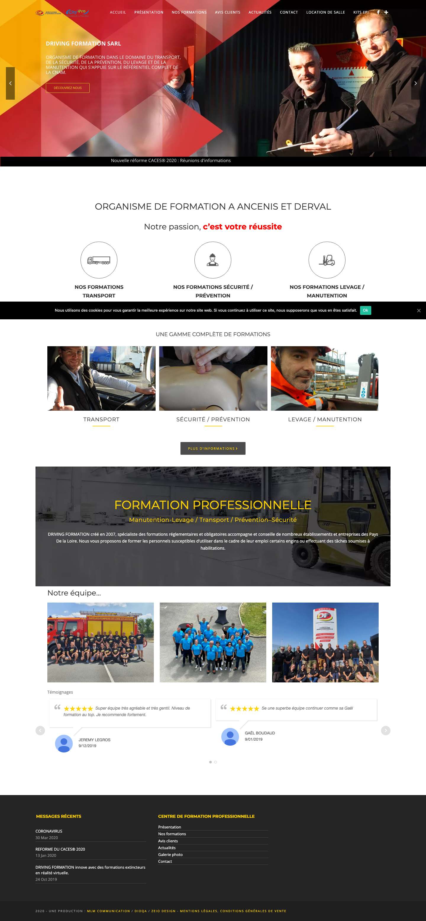 Driving Formation - City Pro : Organisme de formation à Ancenis - Angers - Derval - Full Screenshot
