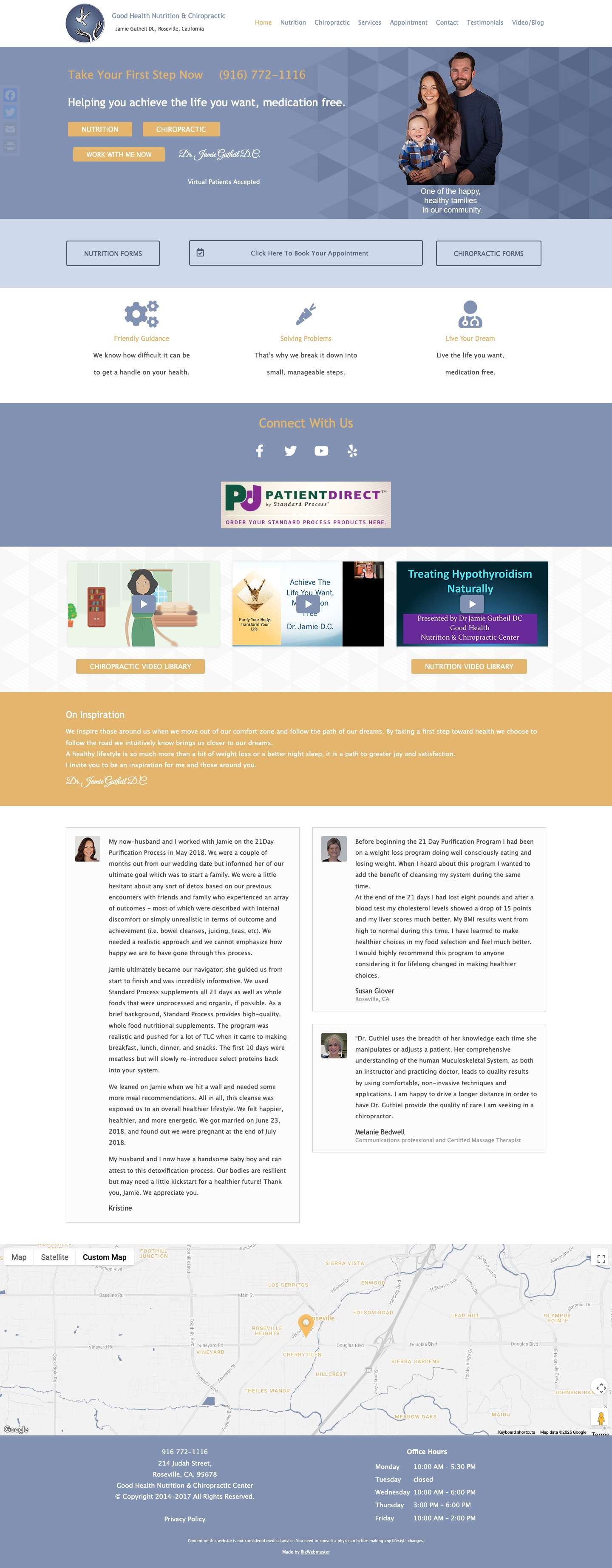 Good Health Nutrition & Chiropractic – Jamie Gutheil DC, Roseville, California - Full Screenshot