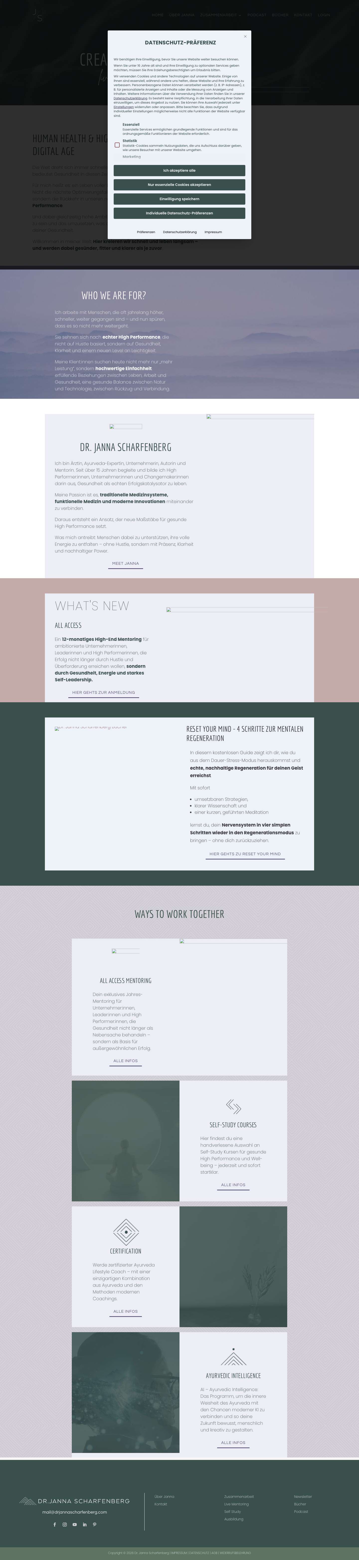 Dr. Janna Scharfenberg - Medizin, Yoga & Ayurveda - Full Screenshot