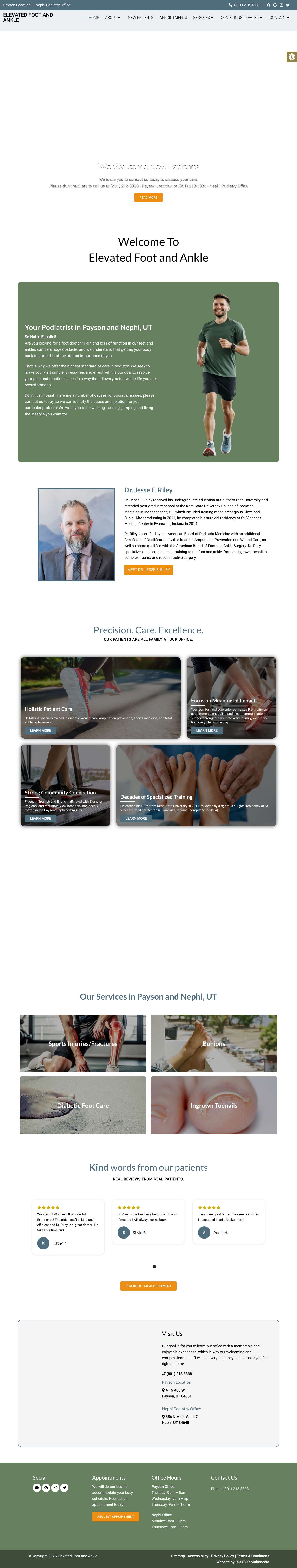 Podiatrist in Payson and Nephi, UT | Elevated Foot and Ankle | Voted Best of UtahAccessibility ToolsIncrease TextDecrease Text - Full Screenshot