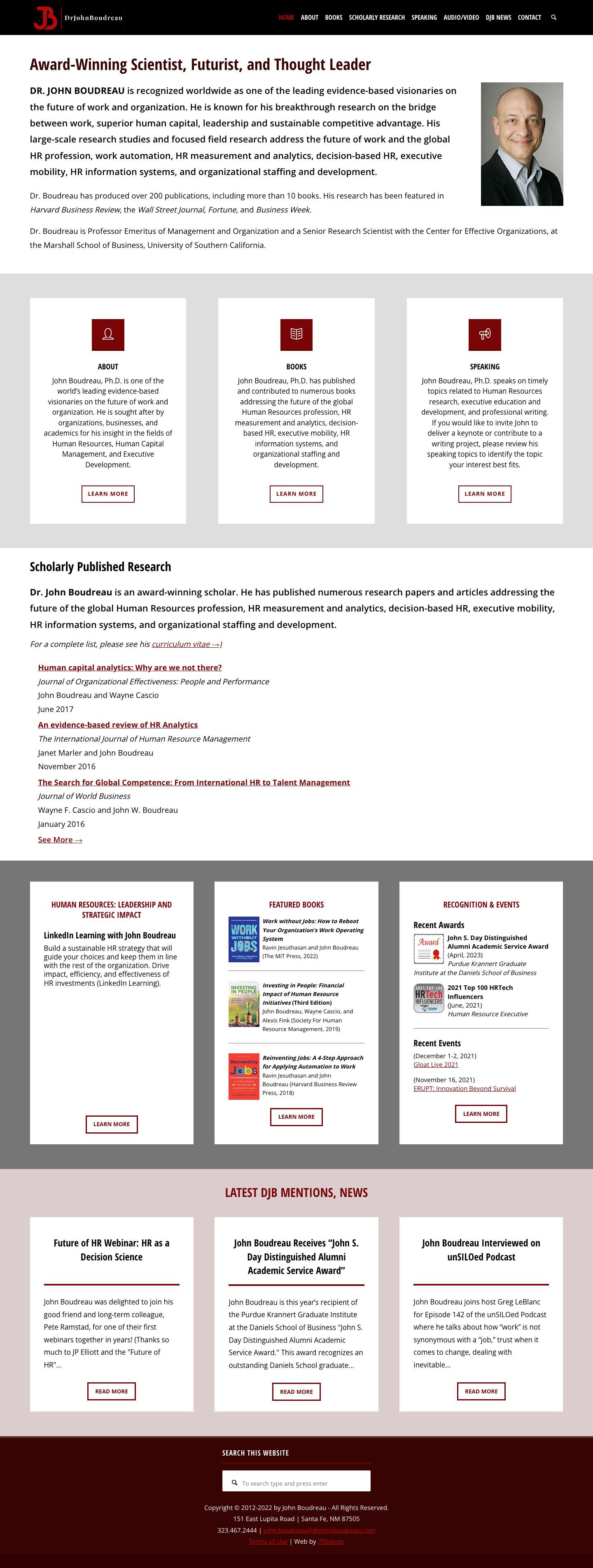 Home - Dr. John Boudreau - Full Screenshot