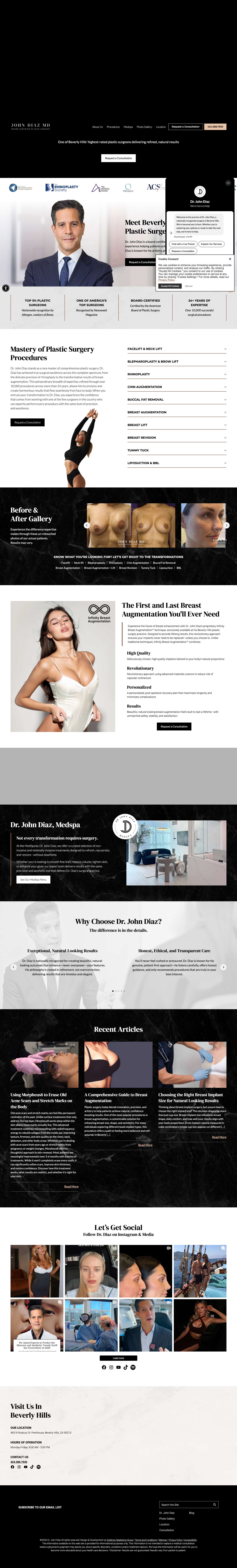 Beverly Hills Plastic Surgeon | Dr. John Diaz, MD - Full Screenshot